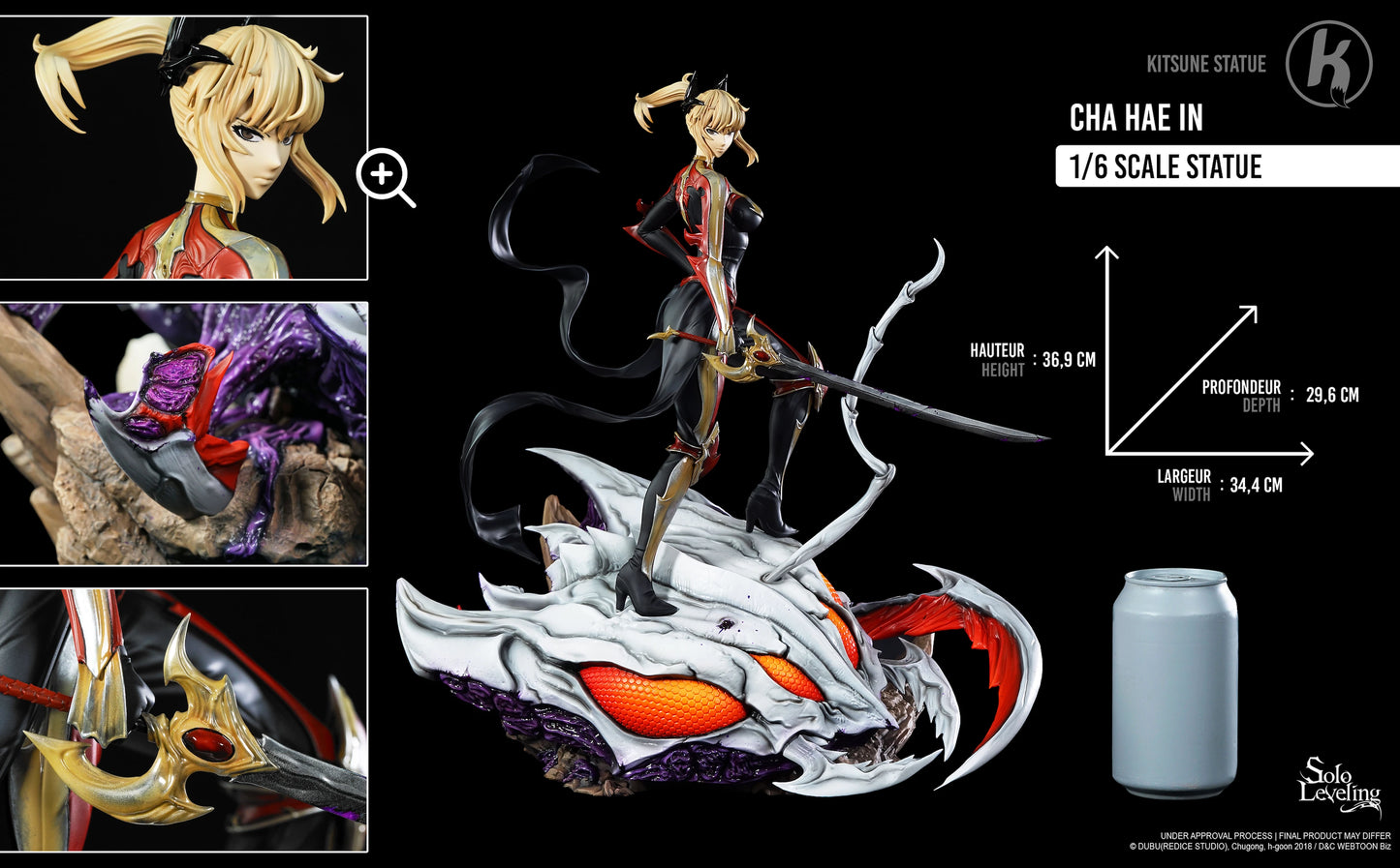 Preventa Resina Cha Hae-In Figura Solo Leveling Kitsune Statue (Licencia) Estudio