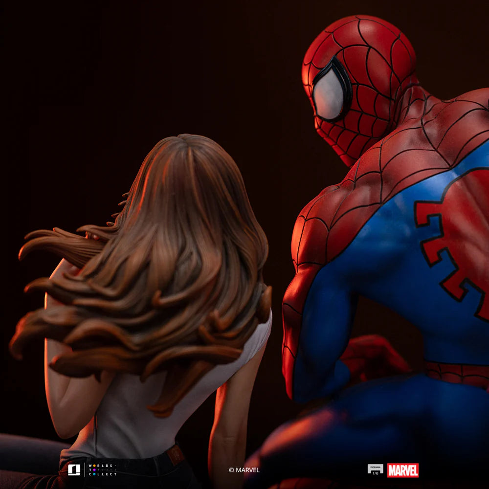 Preventa Resina Spider-man & Mary Jane Figura Marvel Iron (Licencia) Estudio