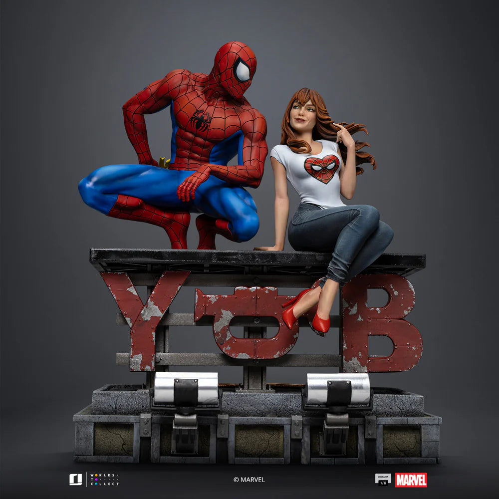 Preventa Resina Spider-man & Mary Jane Figura Marvel Iron (Licencia) Estudio