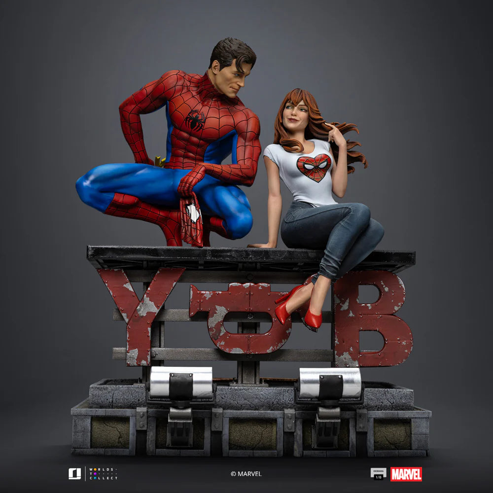 Preventa Resina Spider-man & Mary Jane Figura Marvel Iron (Licencia) Estudio