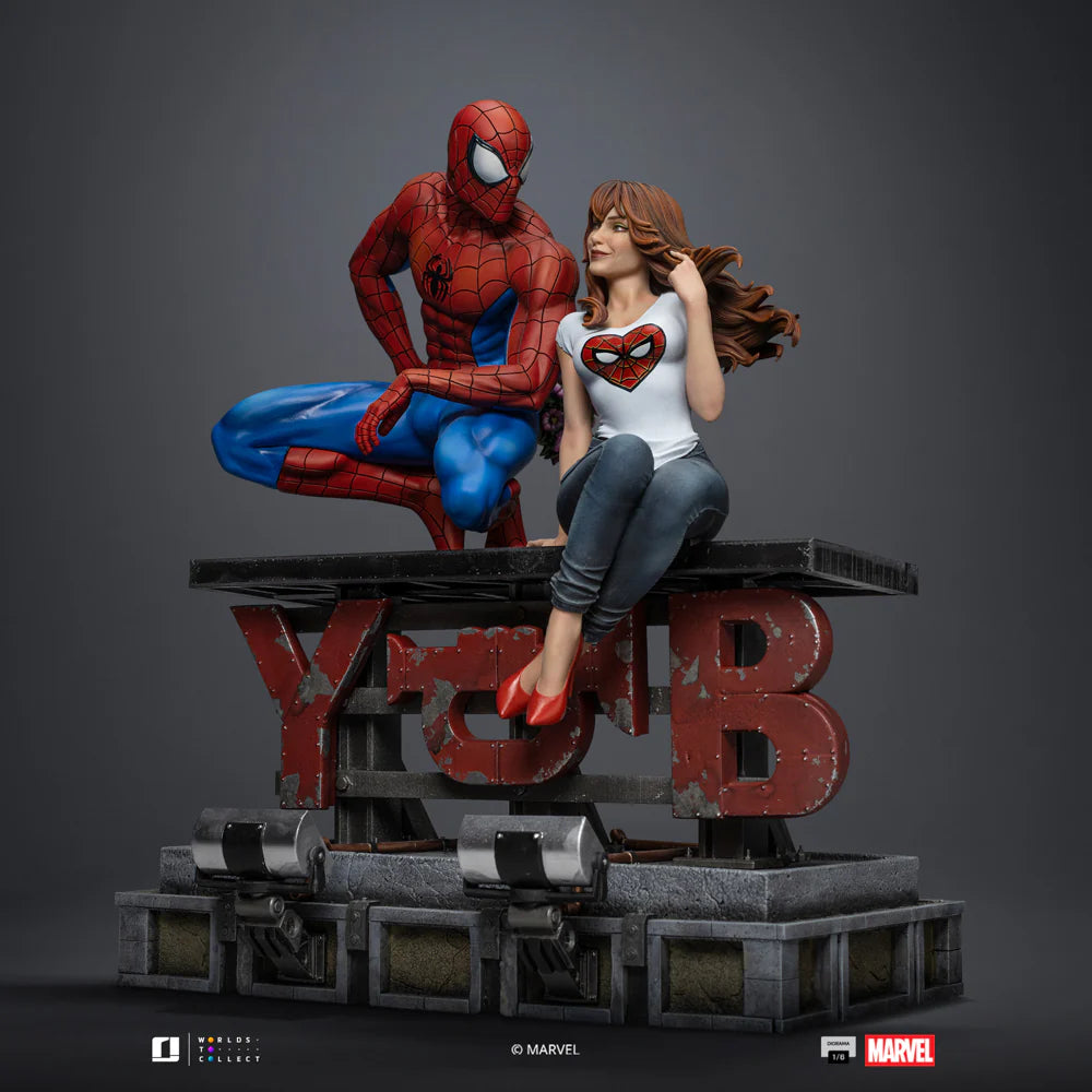 Preventa Resina Spider-man & Mary Jane Figura Marvel Iron (Licencia) Estudio