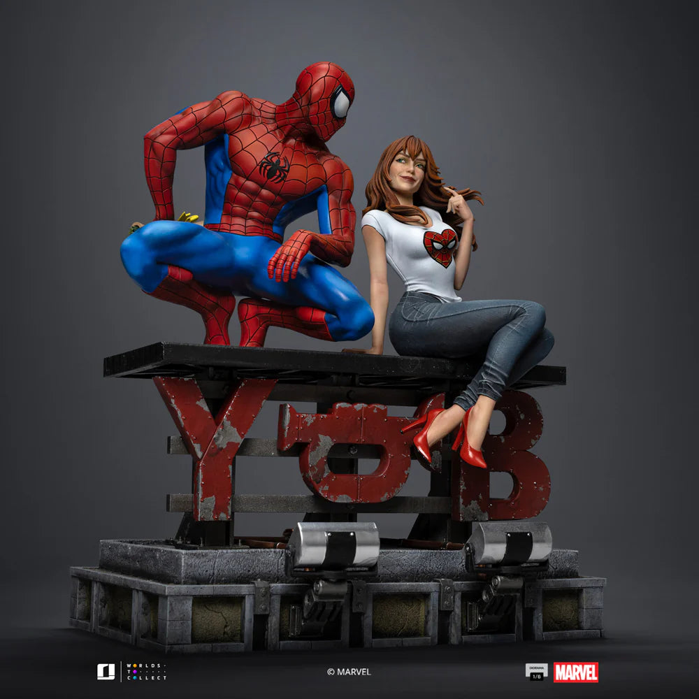 Preventa Resina Spider-man & Mary Jane Figura Marvel Iron (Licencia) Estudio