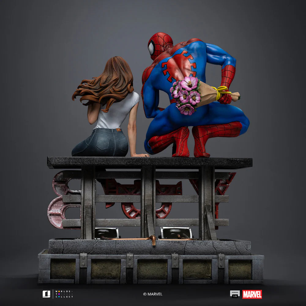 Preventa Resina Spider-man & Mary Jane Figura Marvel Iron (Licencia) Estudio