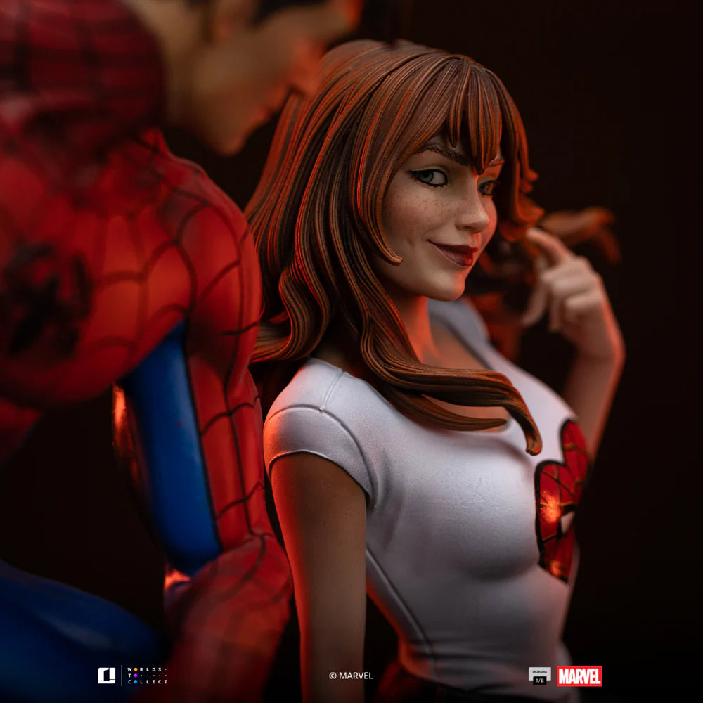 Preventa Resina Spider-man & Mary Jane Figura Marvel Iron (Licencia) Estudio