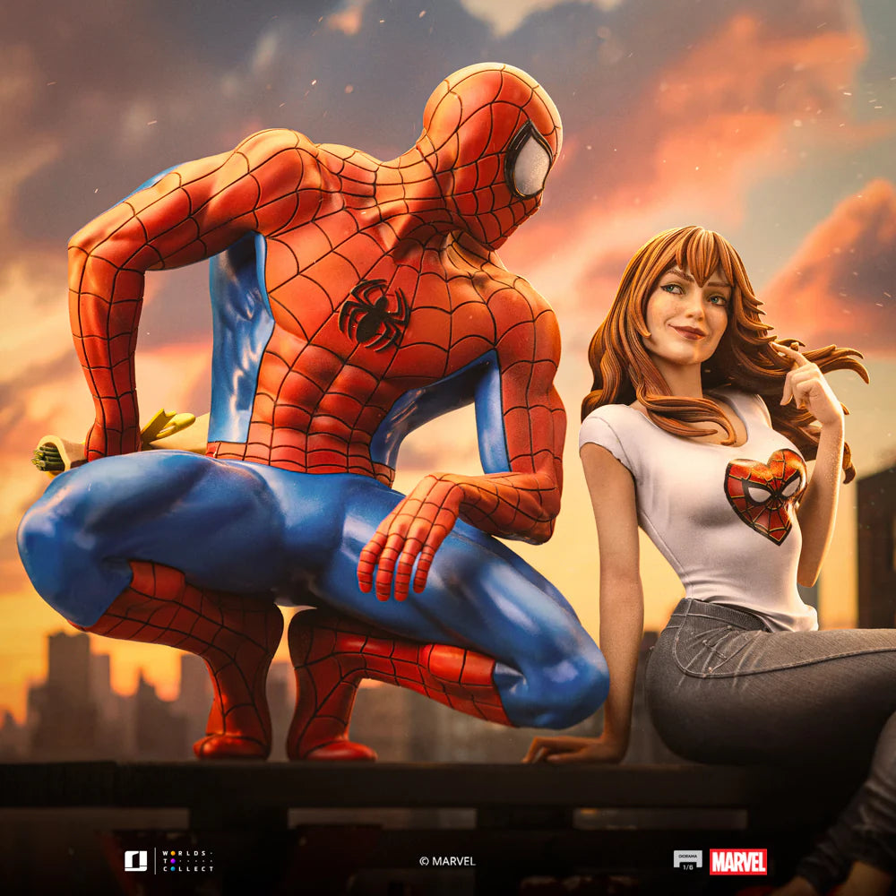 Preventa Resina Spider-man & Mary Jane Figura Marvel Iron (Licencia) Estudio