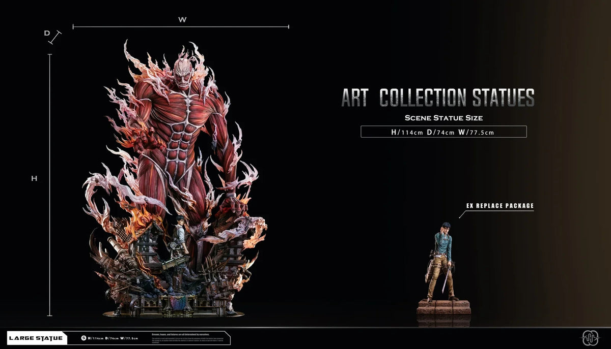 Preventa Resina Titan Colosal & Bertolt Hoover Figura Attack On Titan Hertz  Estudio