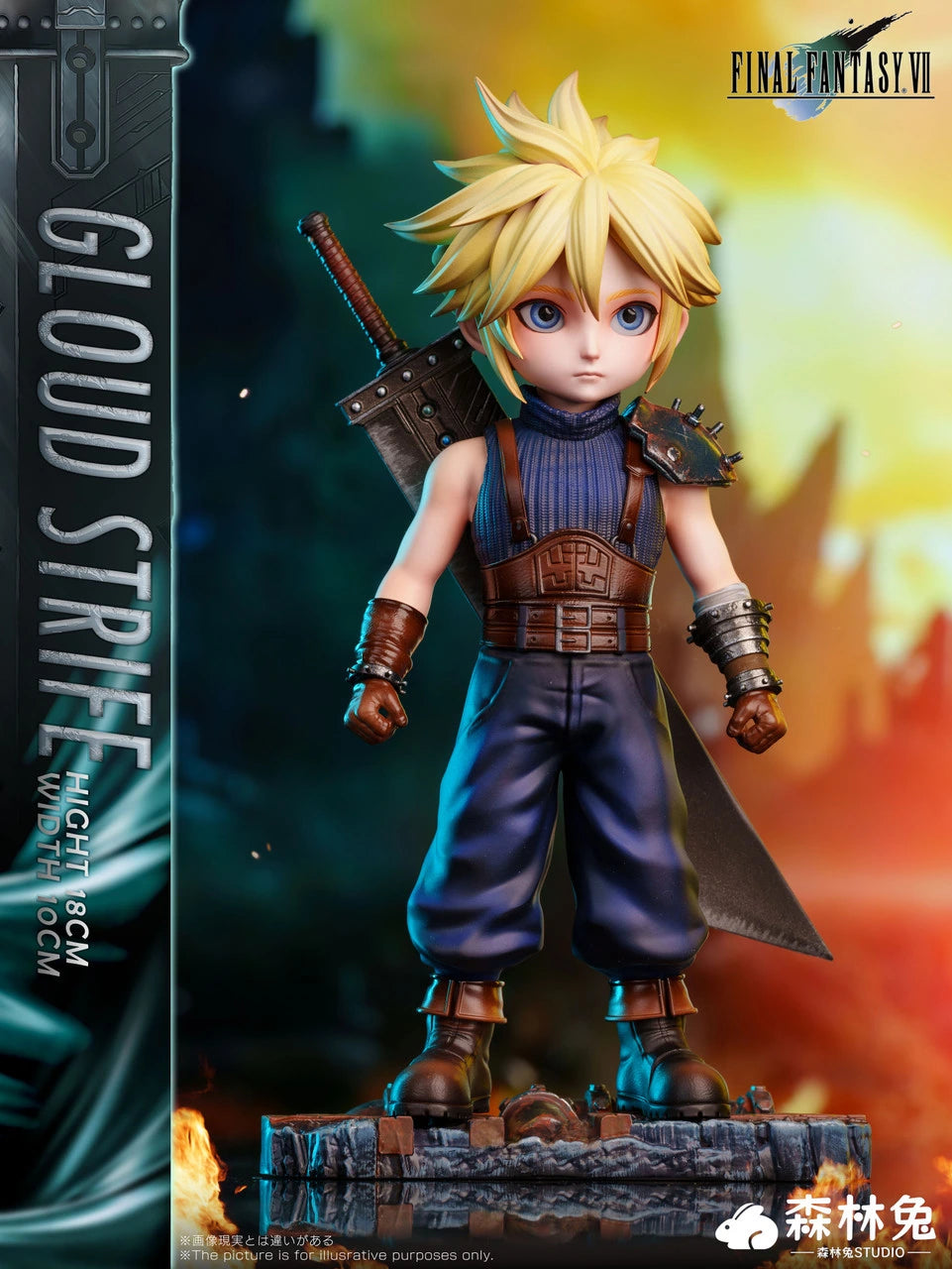Preventa Resina Cloud Strife Figura Final Fantasy VII Forest Rabbit Estudio