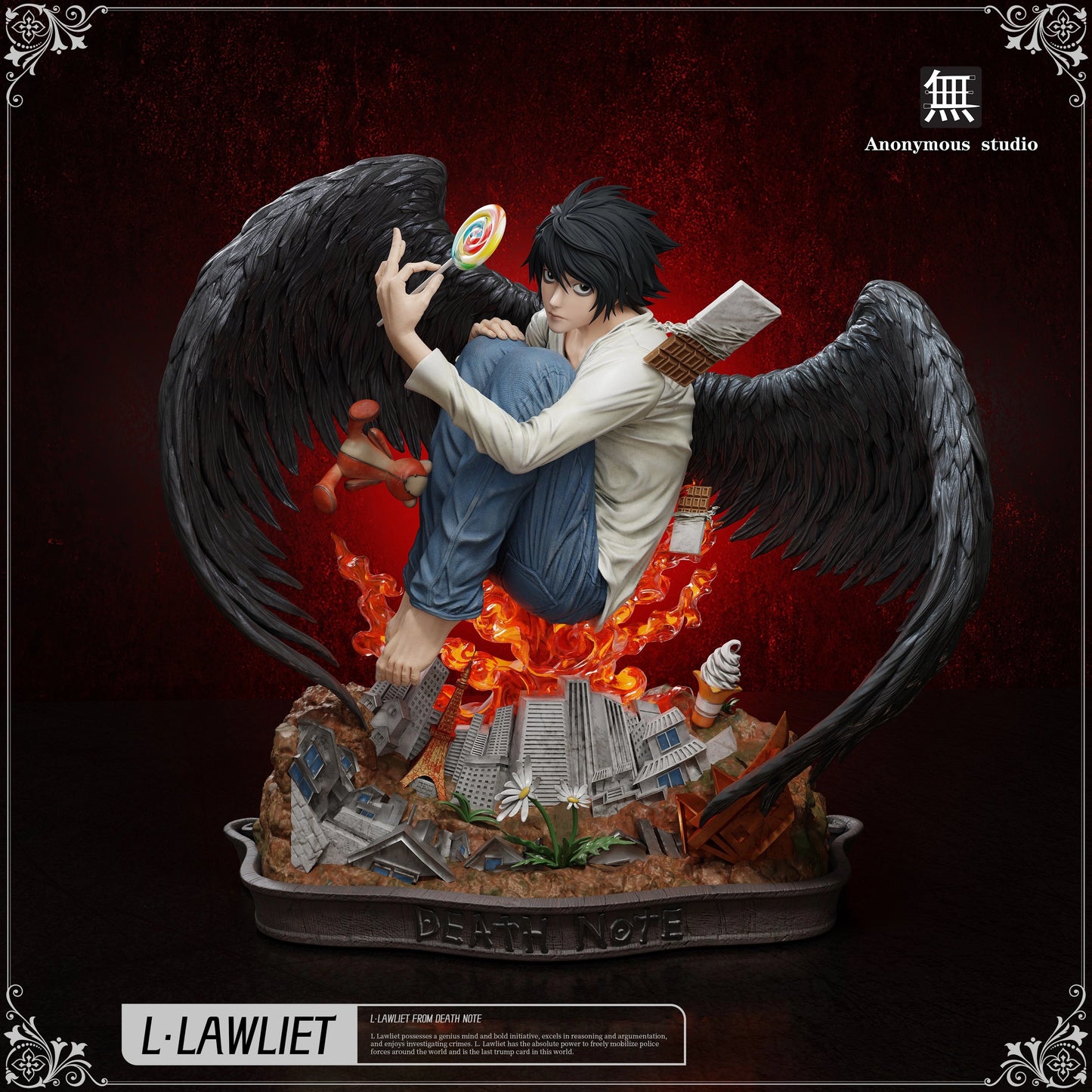 Preventa Resina L Lawliet Figura Death Note Anonymous Estudio