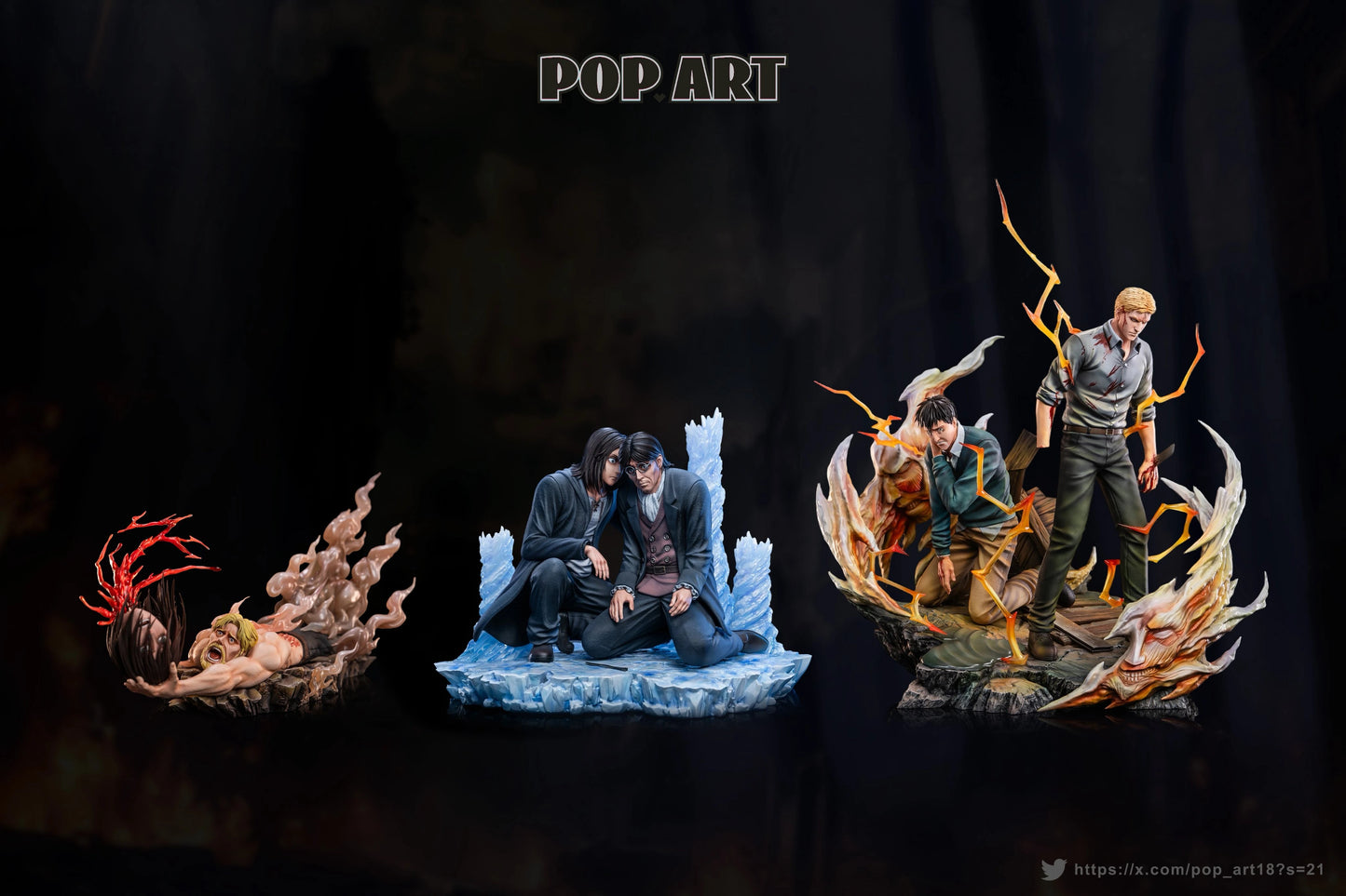 Preventa Resina Reiner Braun & Bertholdt Hoover Figura Attack On Titan POP.ART Estudio