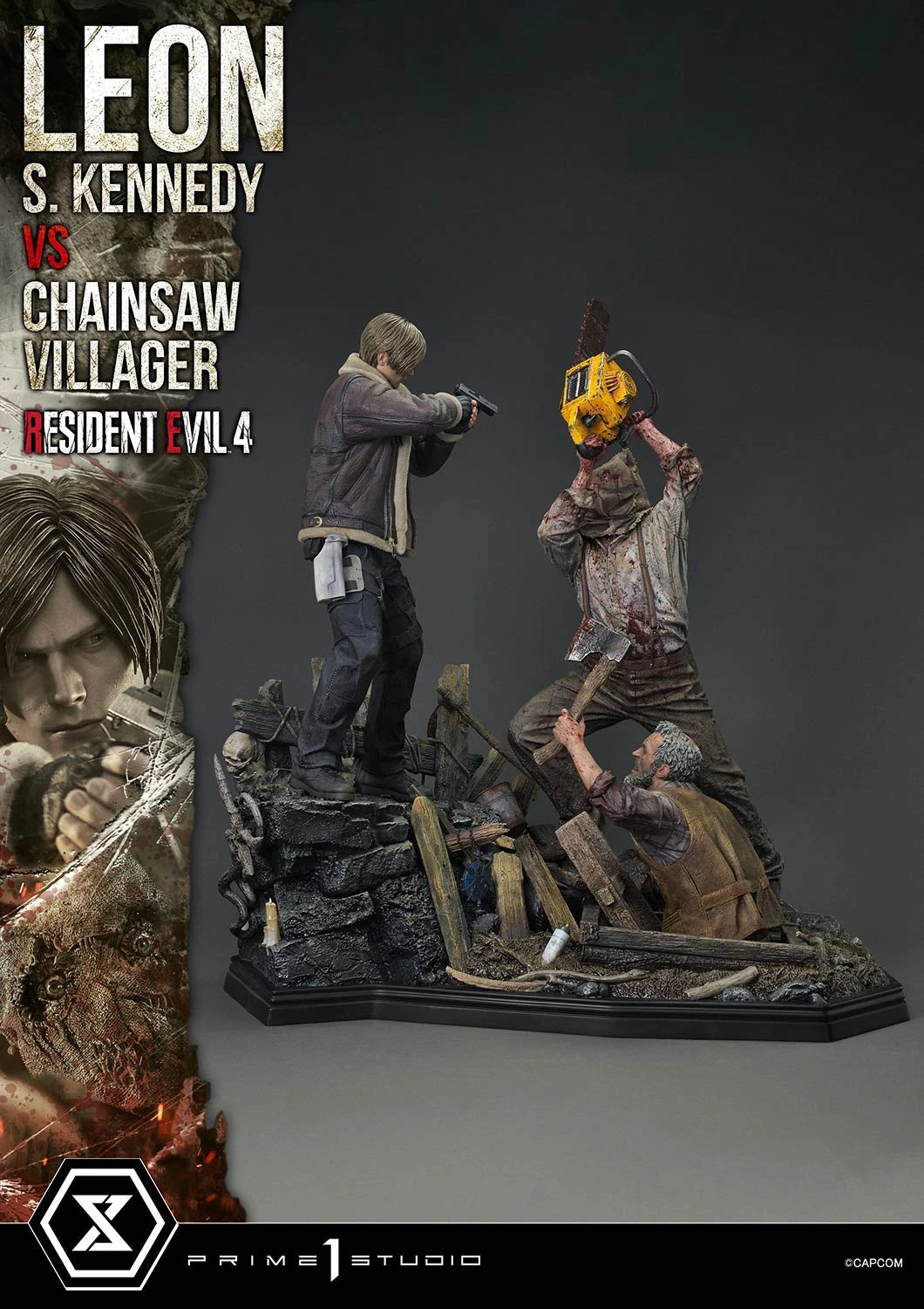 Preventa Resina Leon S. kennedy vs Doctor Salvador Figura Resident Evil 4 Prime 1 (Licencia) Estudio