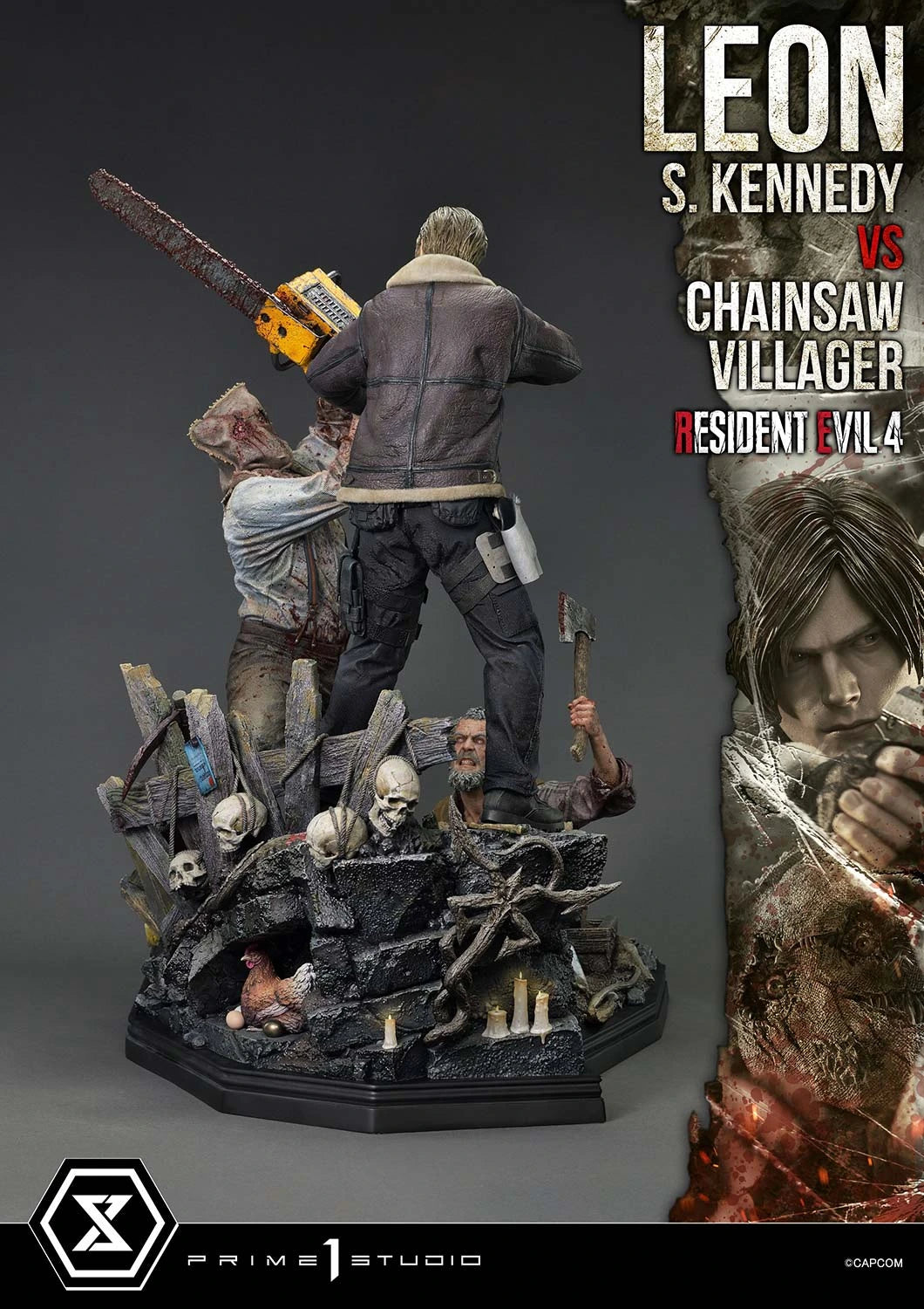 Preventa Resina Leon S. kennedy vs Doctor Salvador Figura Resident Evil 4 Prime 1 (Licencia) Estudio