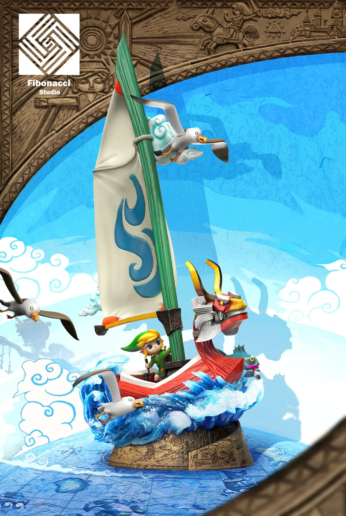 Preventa Resina King of Red Lions & Link Figura The Legend of Zelda Fibonacci Estudio