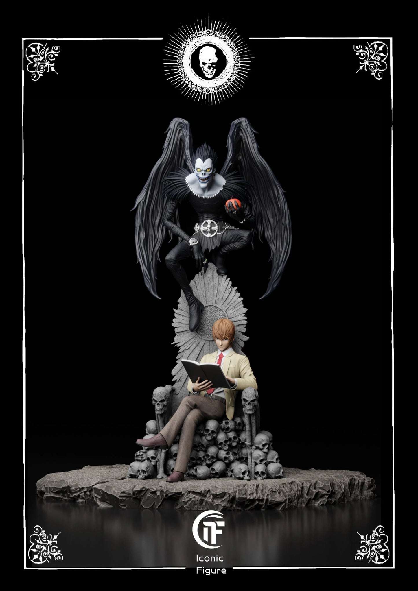 Preventa Resina Light Yagami, Ryuk & L Lawliet  Figura Death Note IF Estudio