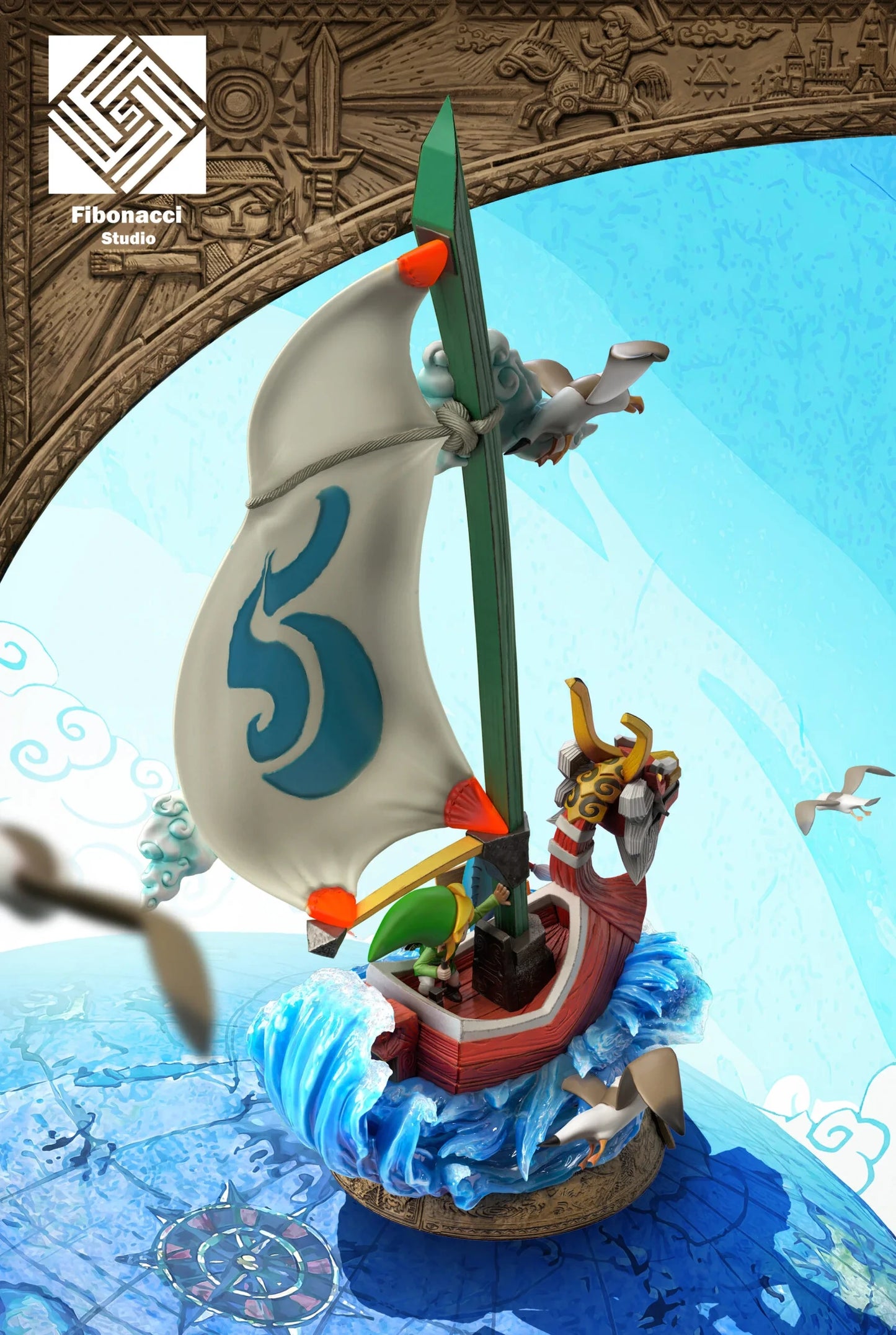 Preventa Resina King of Red Lions & Link Figura The Legend of Zelda Fibonacci Estudio