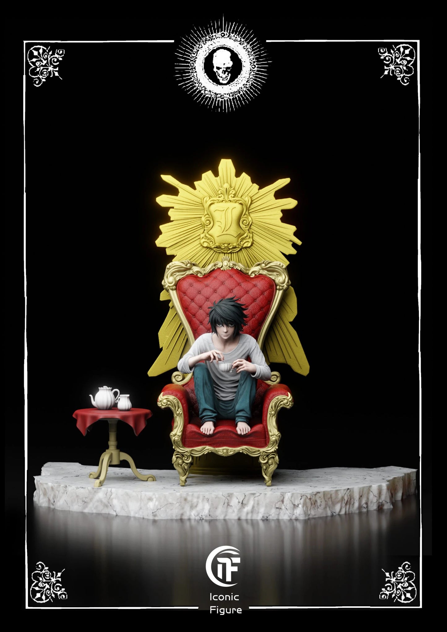 Preventa Resina Light Yagami, Ryuk & L Lawliet  Figura Death Note IF Estudio