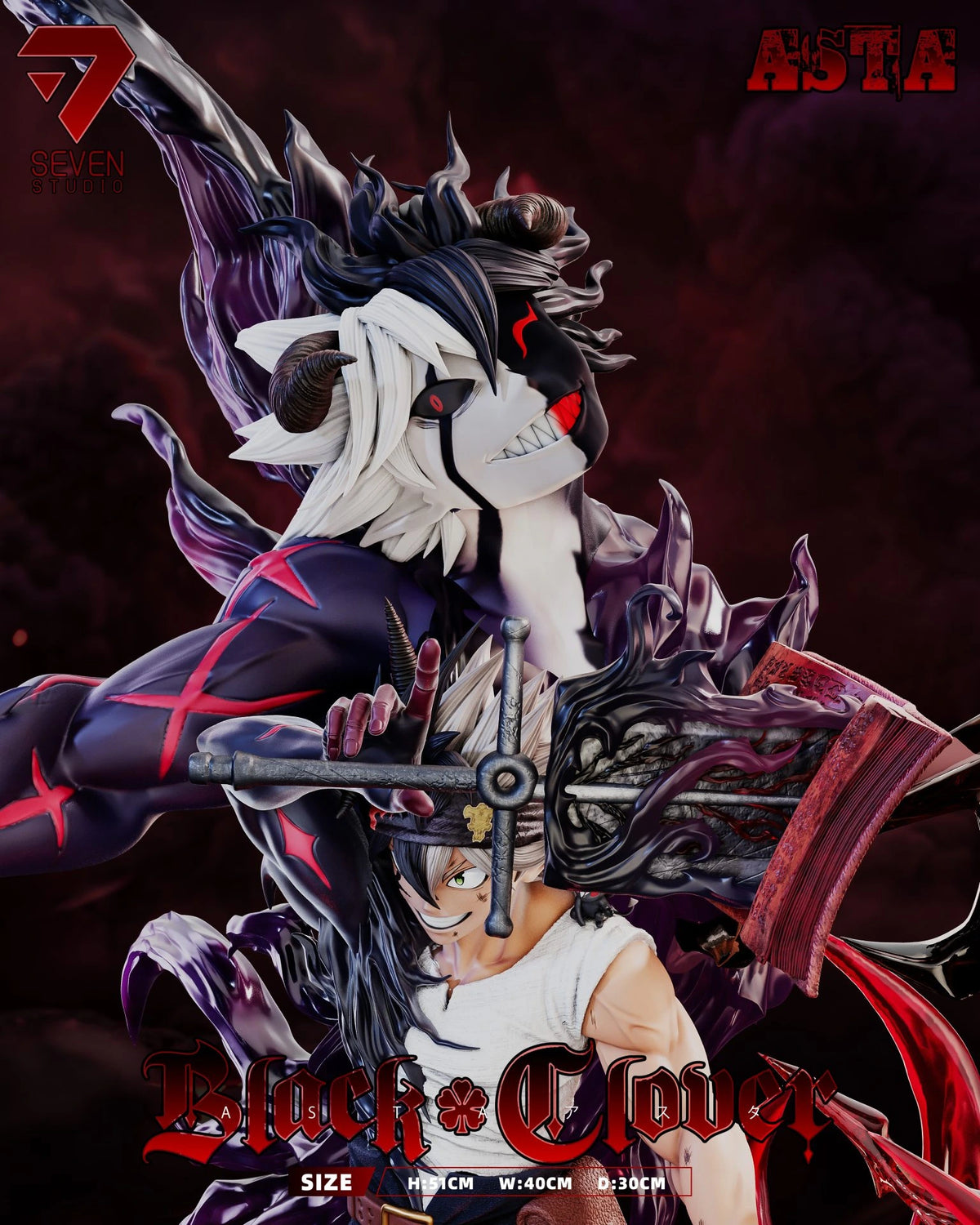 Preventa Resina Asta Figura Black Clover Seven Estudio
