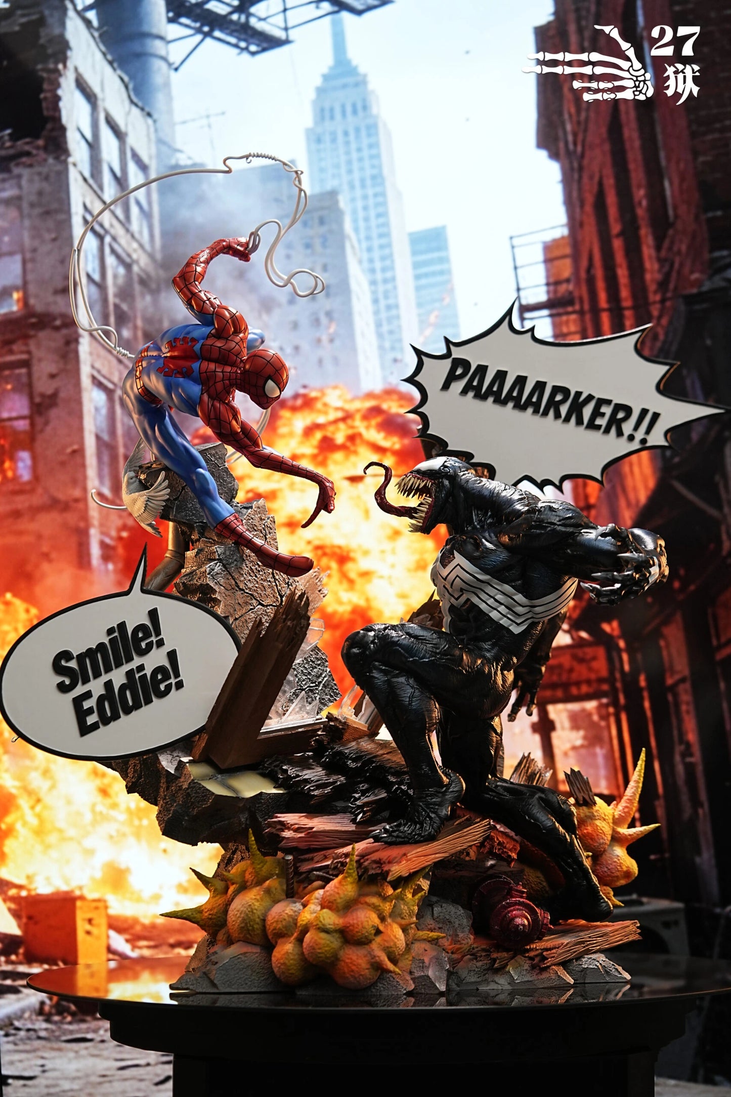 Preventa Resina Spiderman vs Venom Figura Marvel 27Abyss  Estudio