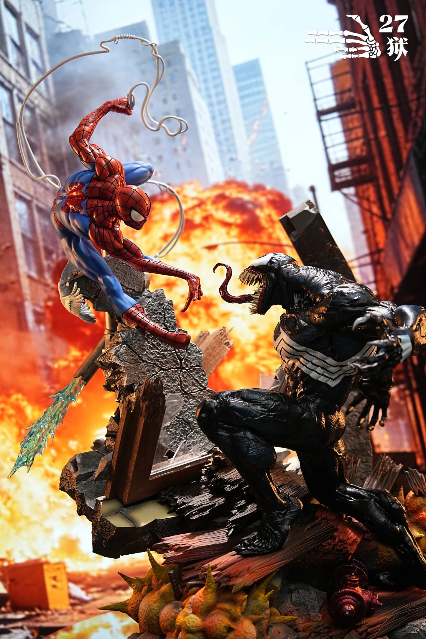 Preventa Resina Spiderman vs Venom Figura Marvel 27Abyss  Estudio