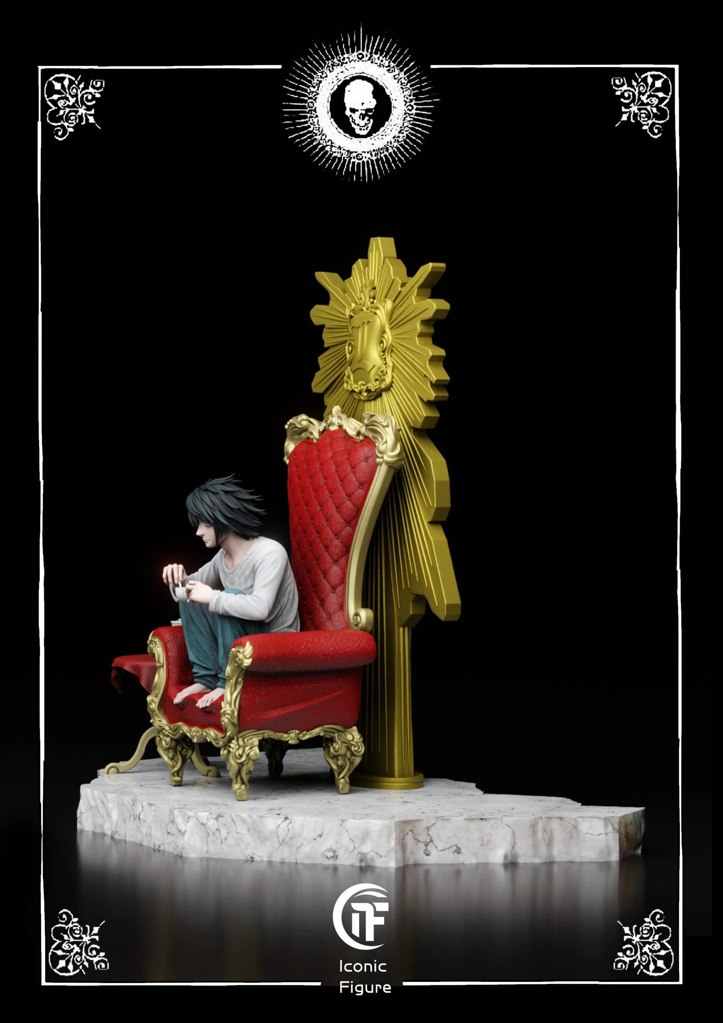 Preventa Resina Light Yagami, Ryuk & L Lawliet  Figura Death Note IF Estudio