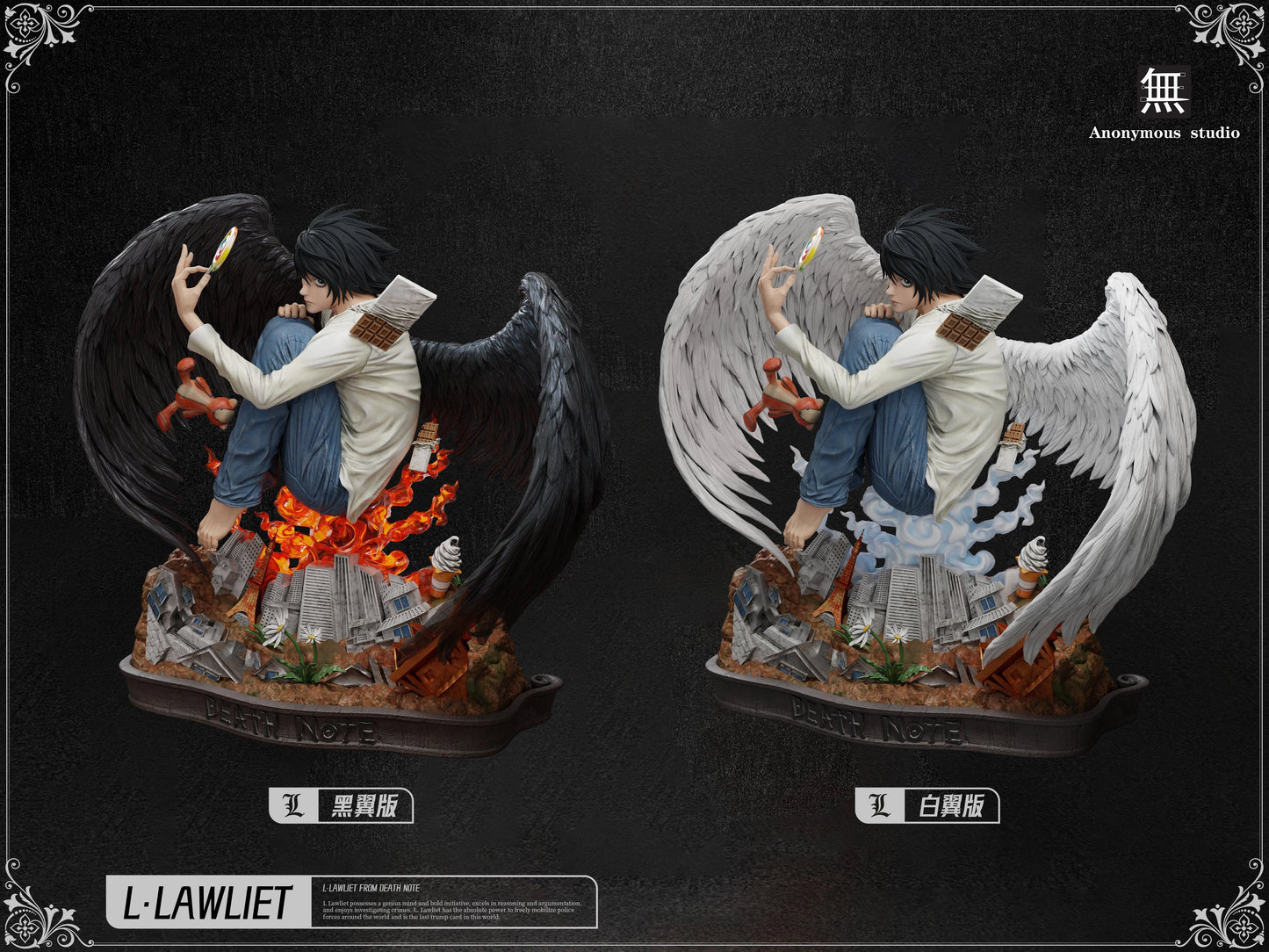 Preventa Resina L Lawliet Figura Death Note Anonymous Estudio