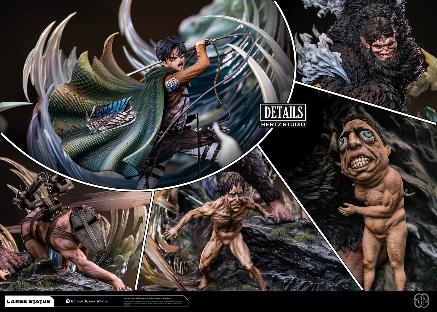 Preventa Resina Titan Bestia vs Levi Figura Attack On Titan Hertz  Estudio