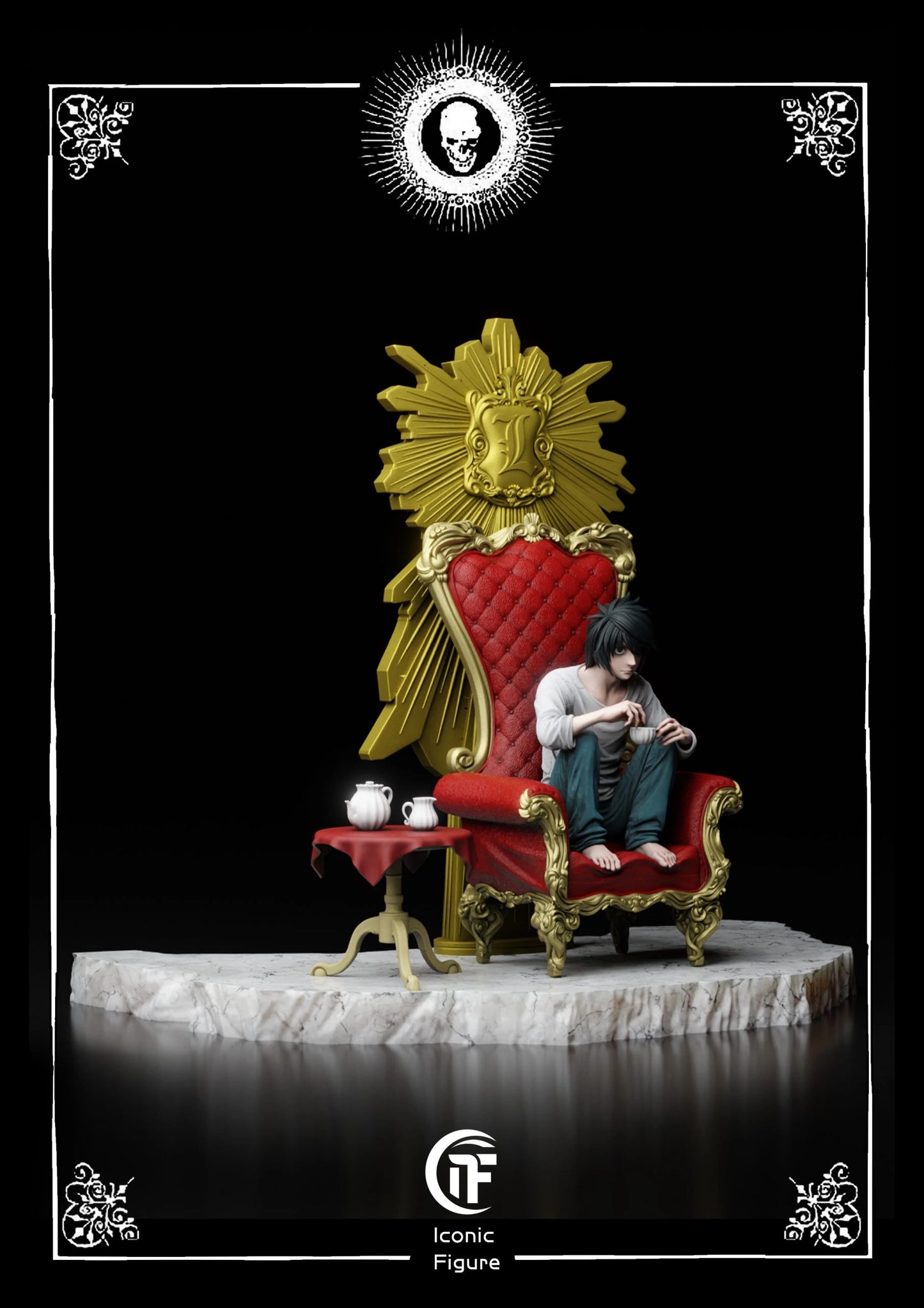Preventa Resina Light Yagami, Ryuk & L Lawliet  Figura Death Note IF Estudio
