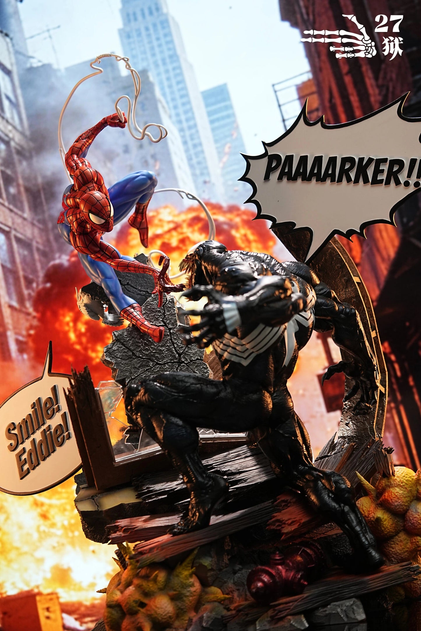 Preventa Resina Spiderman vs Venom Figura Marvel 27Abyss  Estudio