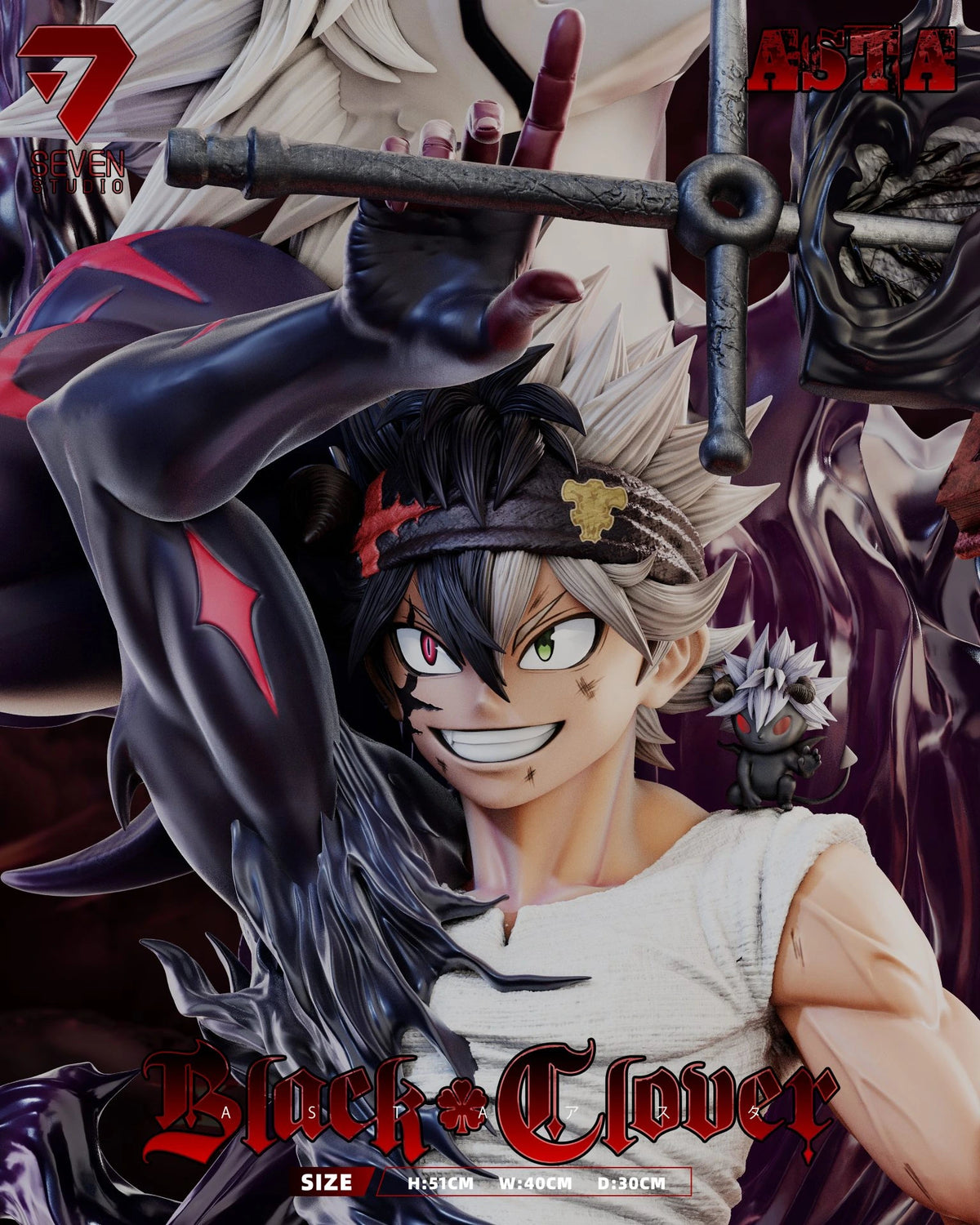Preventa Resina Asta Figura Black Clover Seven Estudio