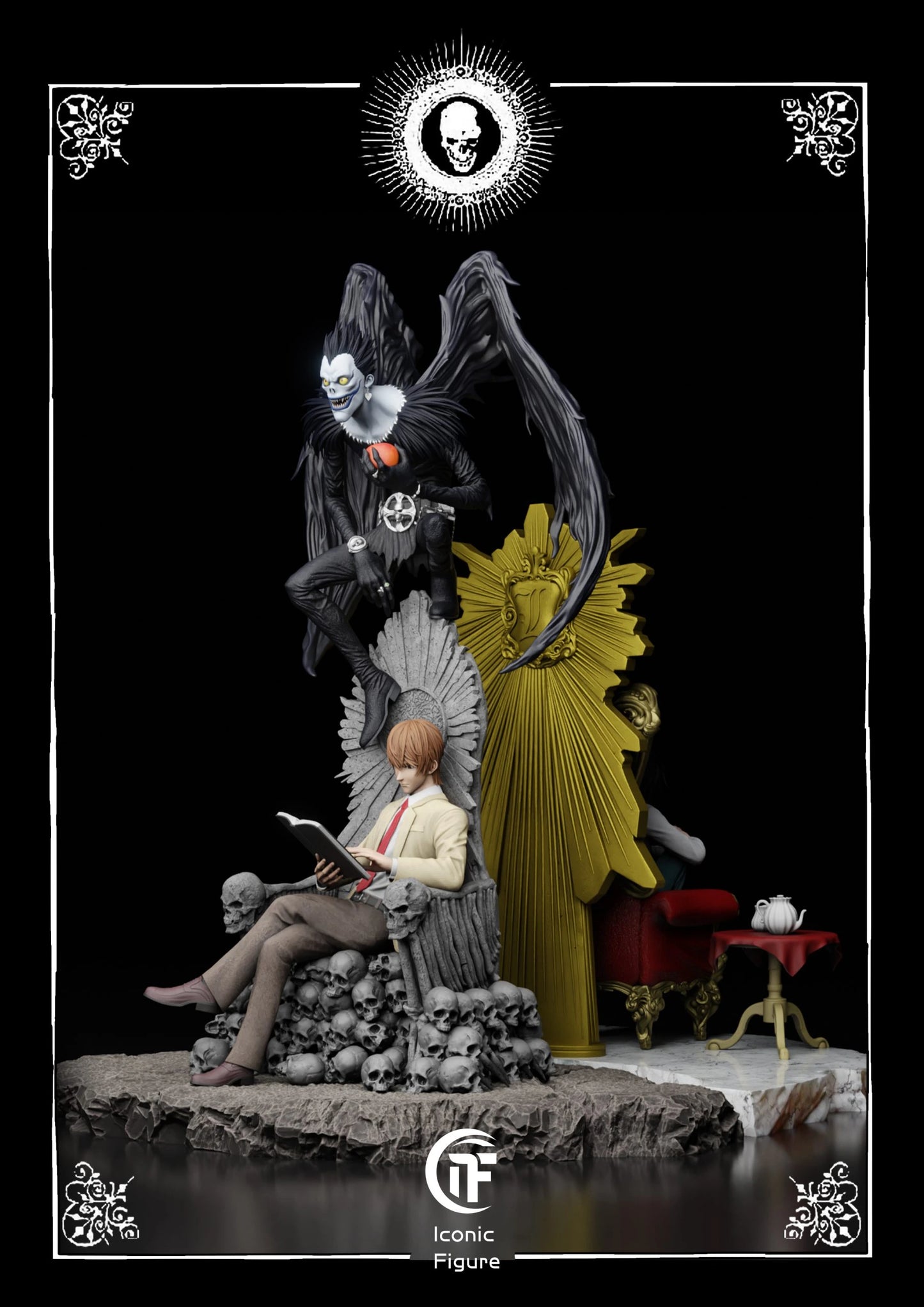 Preventa Resina Light Yagami, Ryuk & L Lawliet  Figura Death Note IF Estudio
