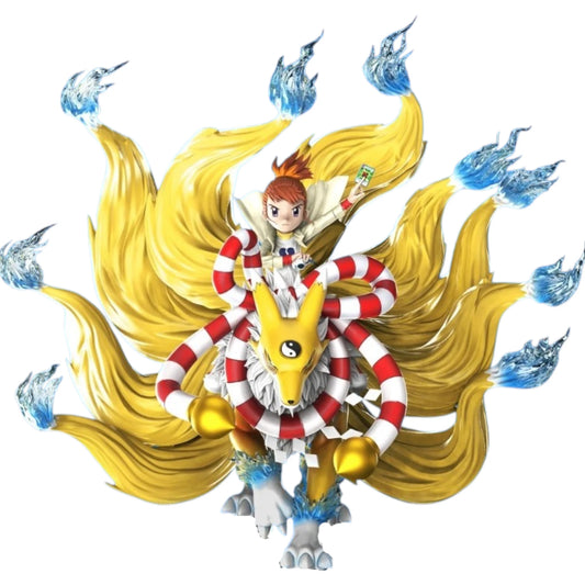 Preventa Resina Kyubimon & Ruki Figura Digimon DMX Estudio