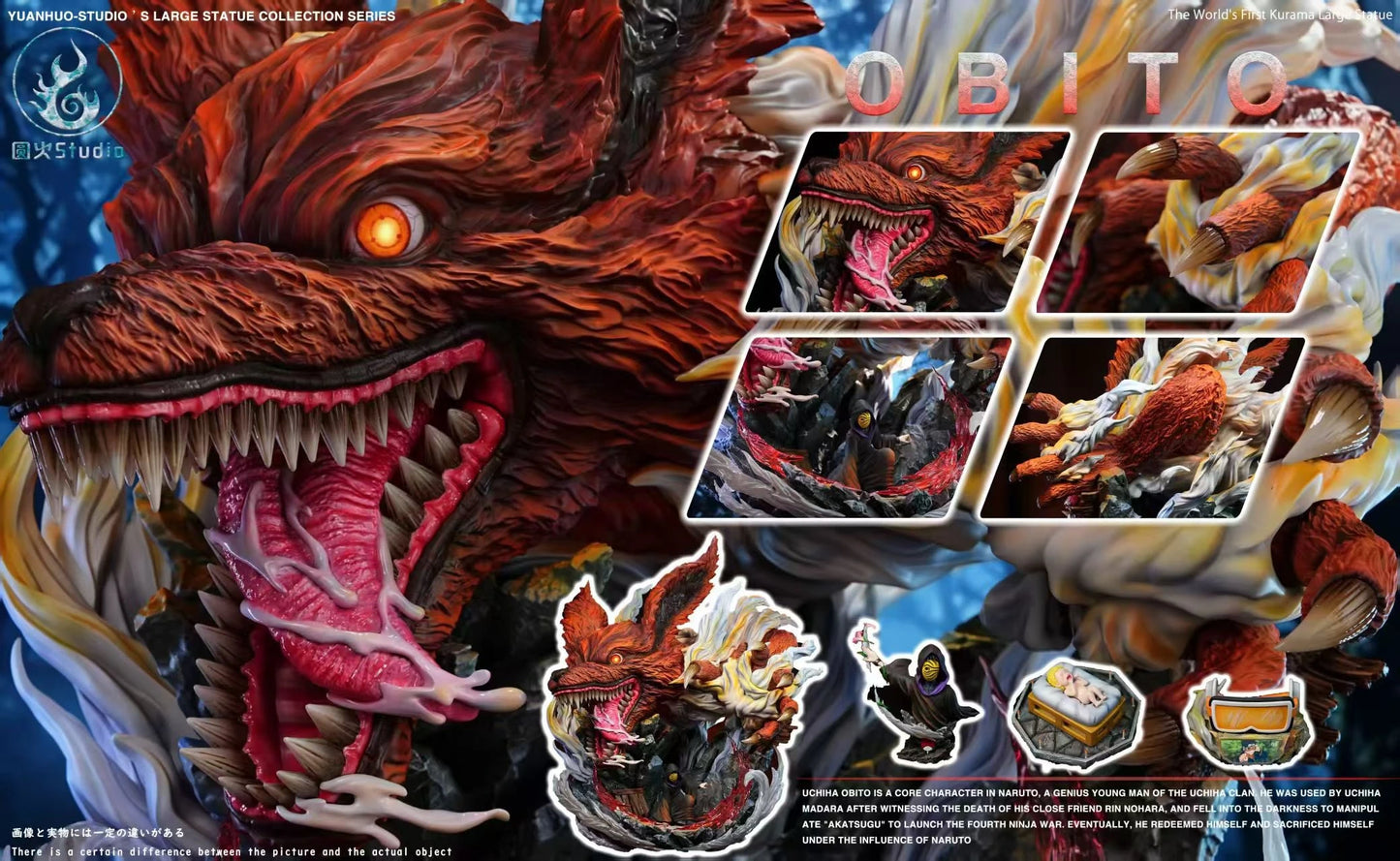 Preventa Resina Kurama & Obito Figura Naruto 1/6 Yuan Huo Estudio