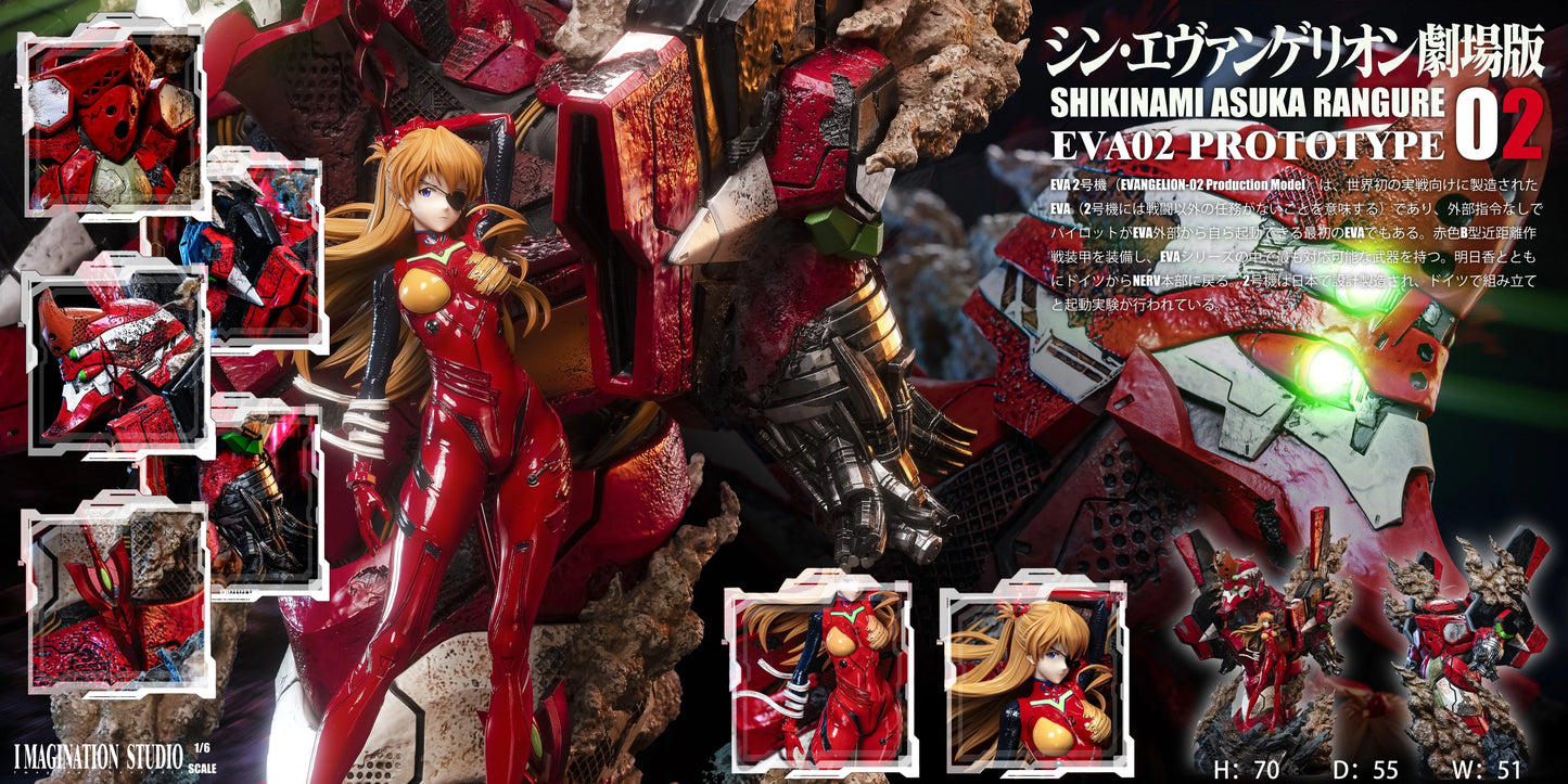 Preventa Resina Asuka Langley & Rei Ayanami Figura Evangelion Imagination Estudio
