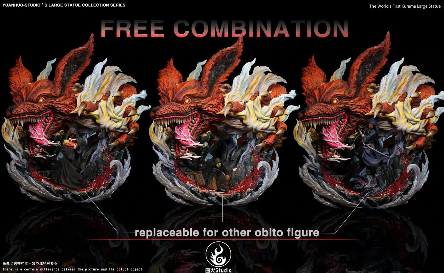 Preventa Resina Kurama & Obito Figura Naruto 1/6 Yuan Huo Estudio