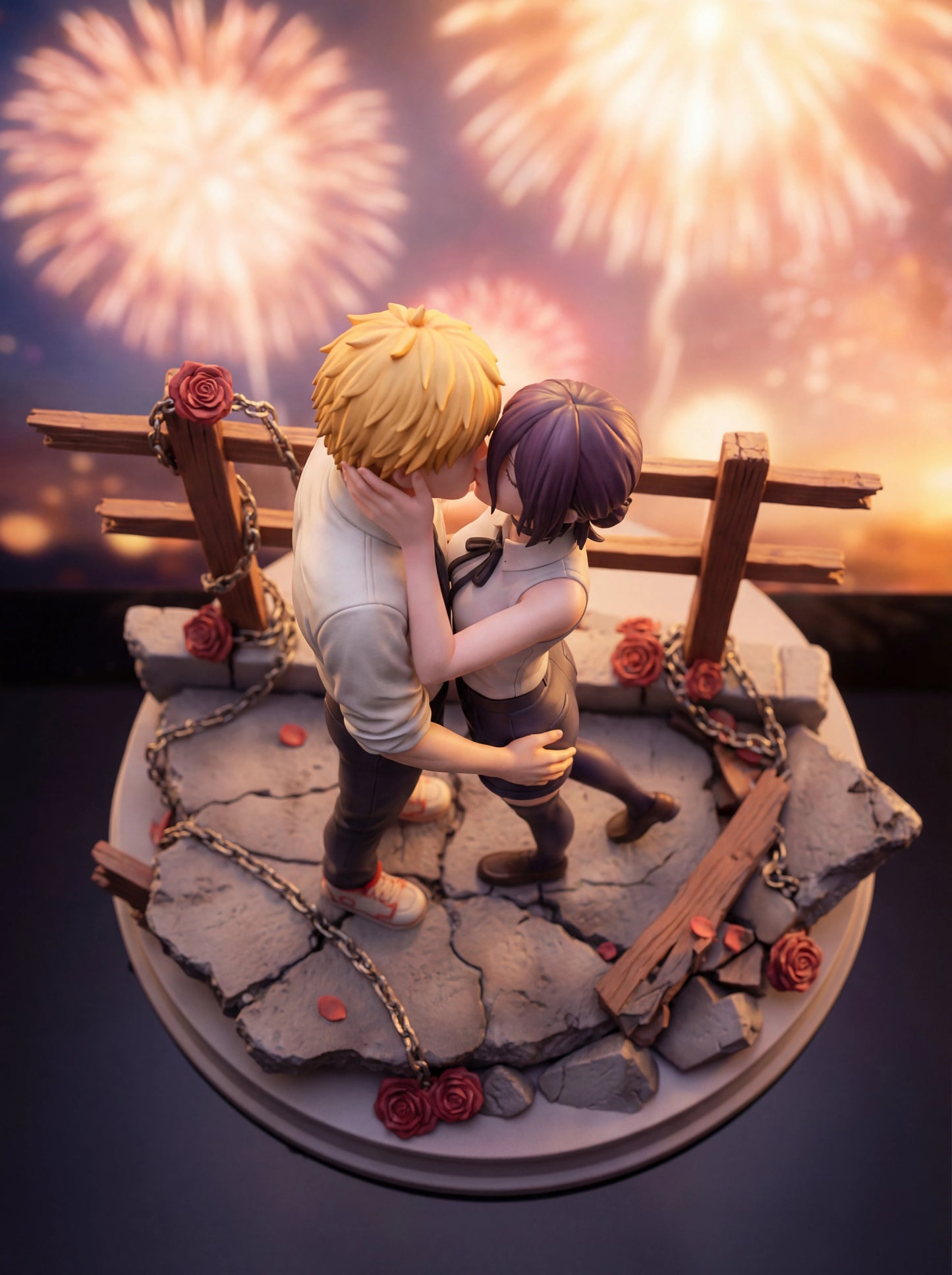 Preventa Resina Denji & Reze Figura Chainsaw Man PINK Estudio