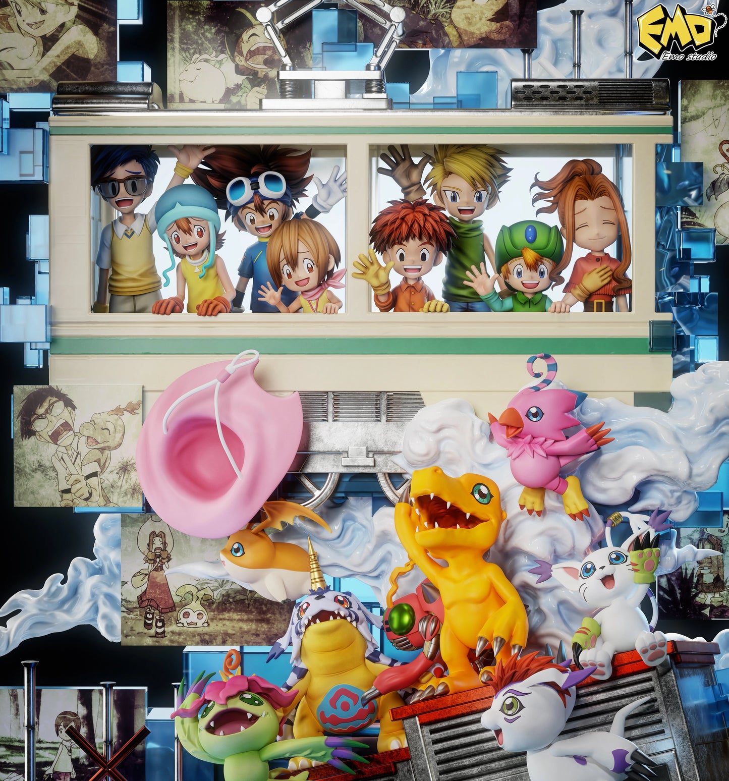 Preventa Resina Primera Generación Figura Digimon EMO  Estudio