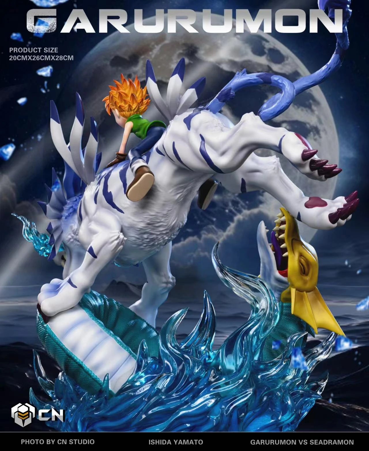 Preventa Resina Garurumon Figura Digimon  CN Estudio