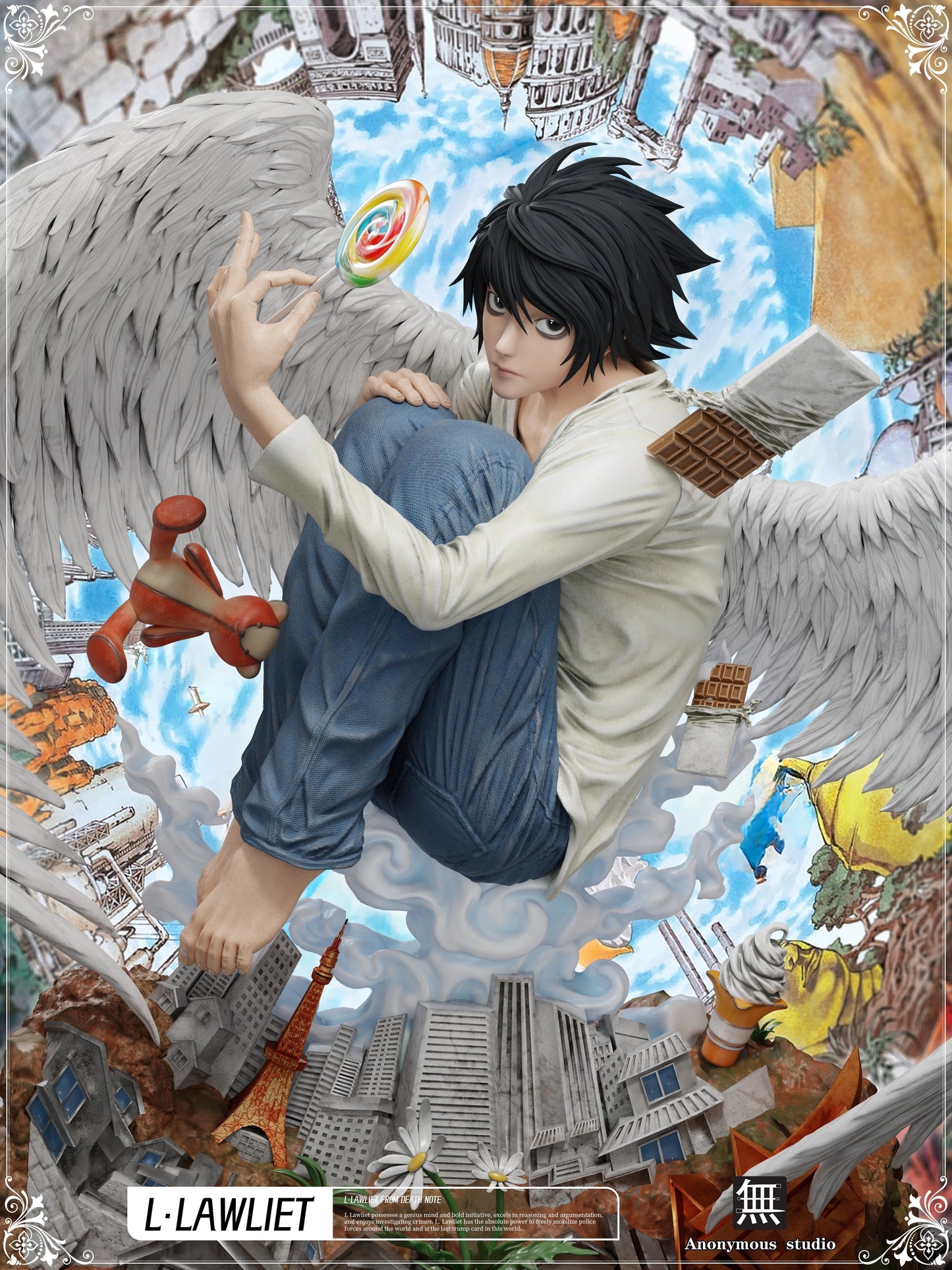Preventa Resina L Lawliet Figura Death Note Anonymous Estudio