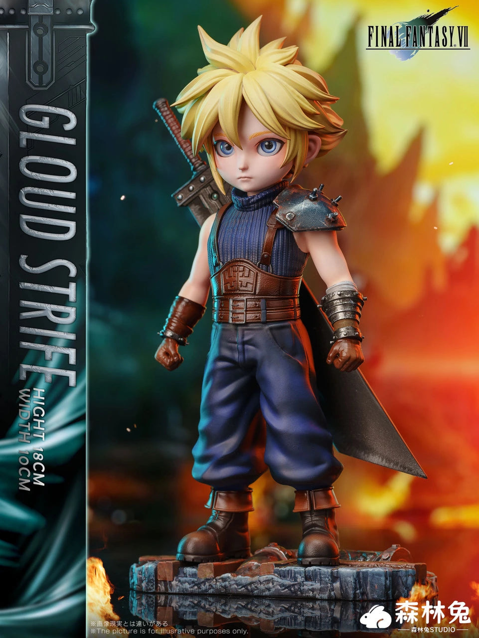 Preventa Resina Cloud Strife Figura Final Fantasy VII Forest Rabbit Estudio