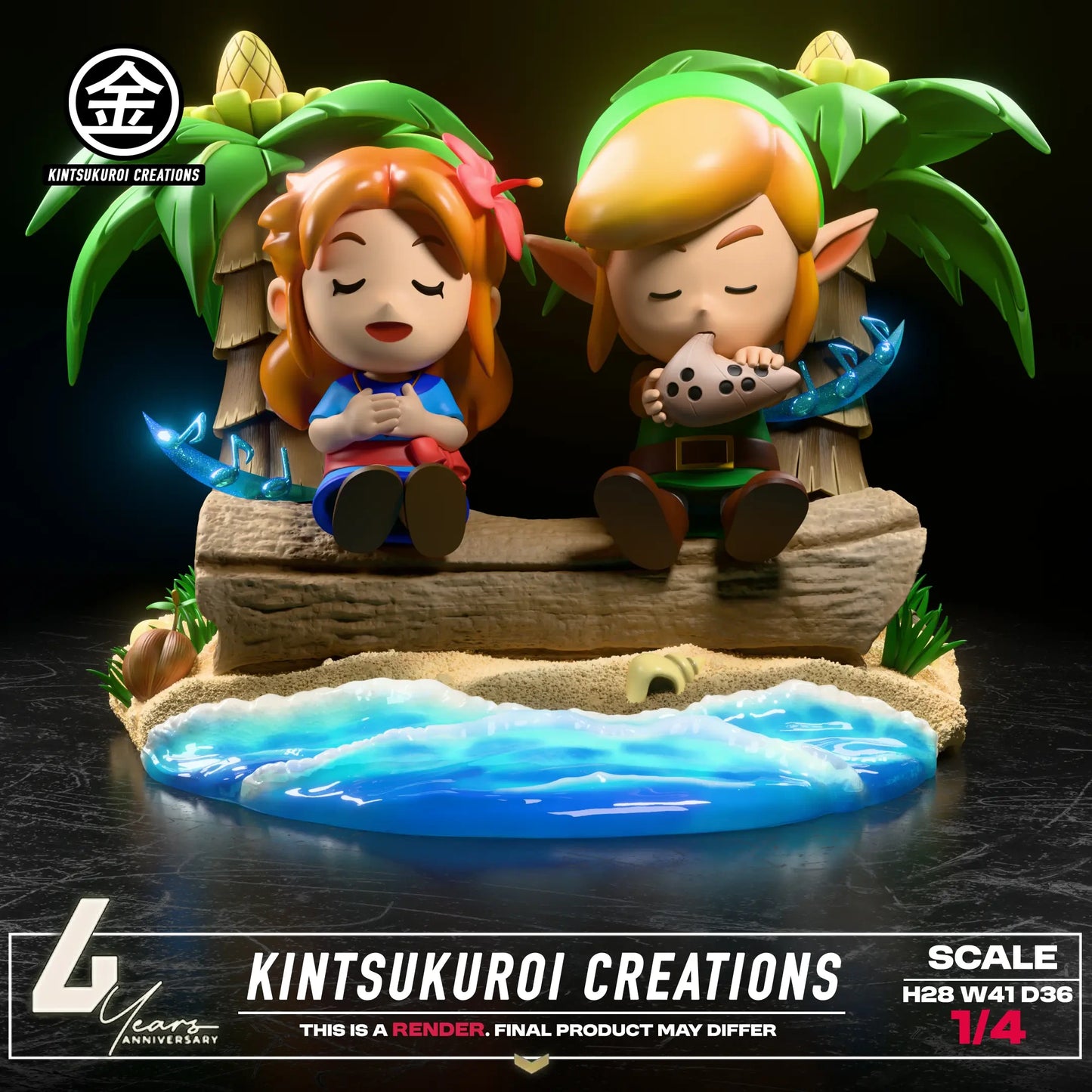 Preventa Resina Link & Marin Figura The Legend of Zelda: Link's Awakening  Kintsukuroi Creations Estudio