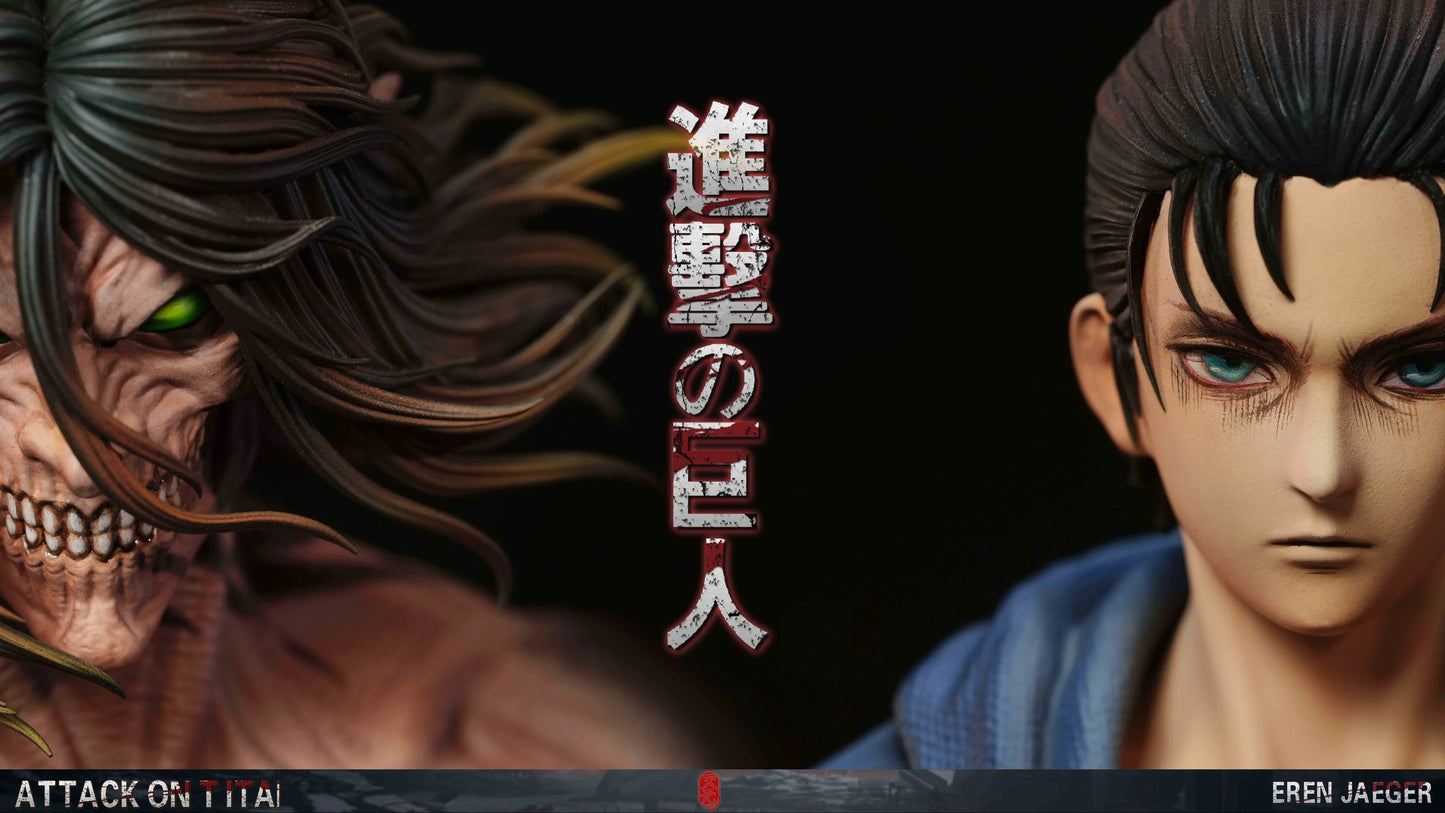 Preventa Resina Eren Yeager & Titan de Ataque Figura Attack On Titan TY  Estudio