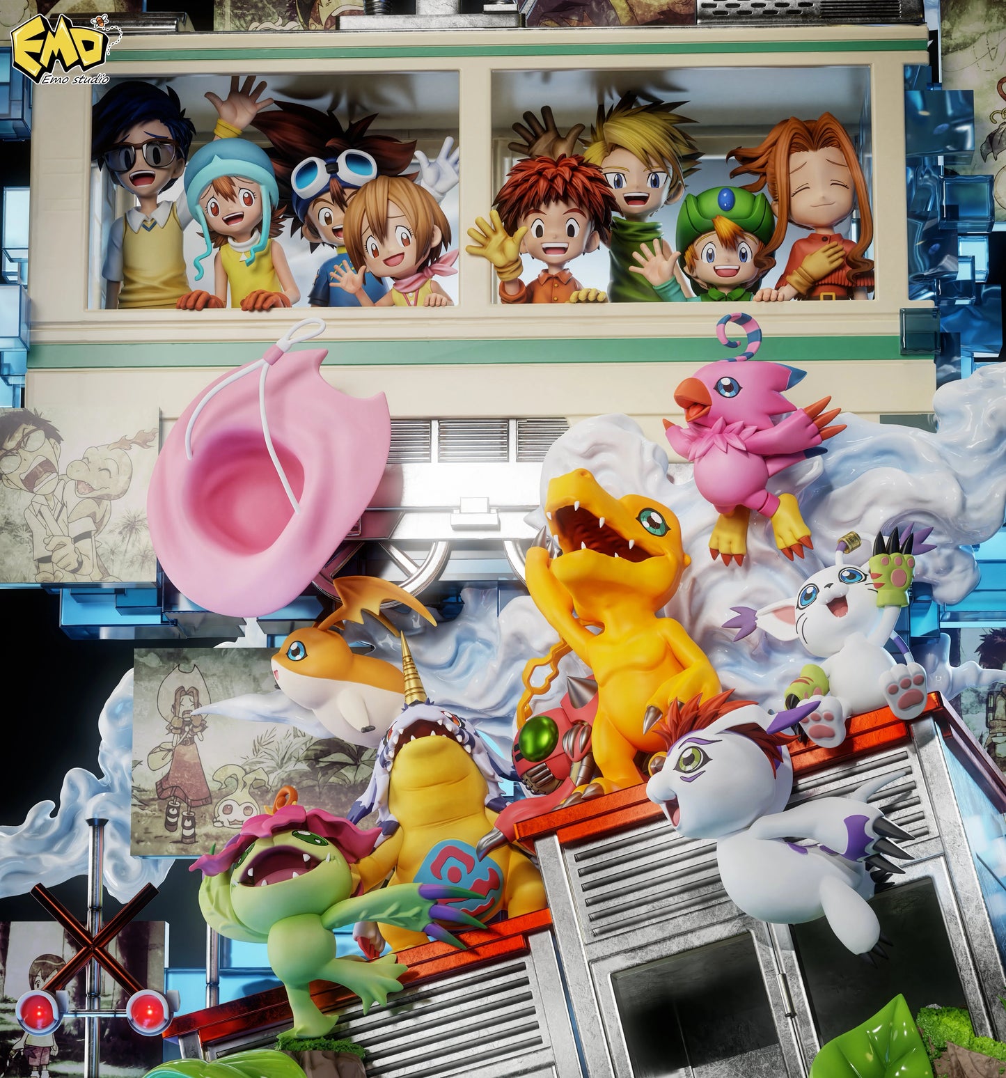 Preventa Resina Primera Generación Figura Digimon EMO  Estudio