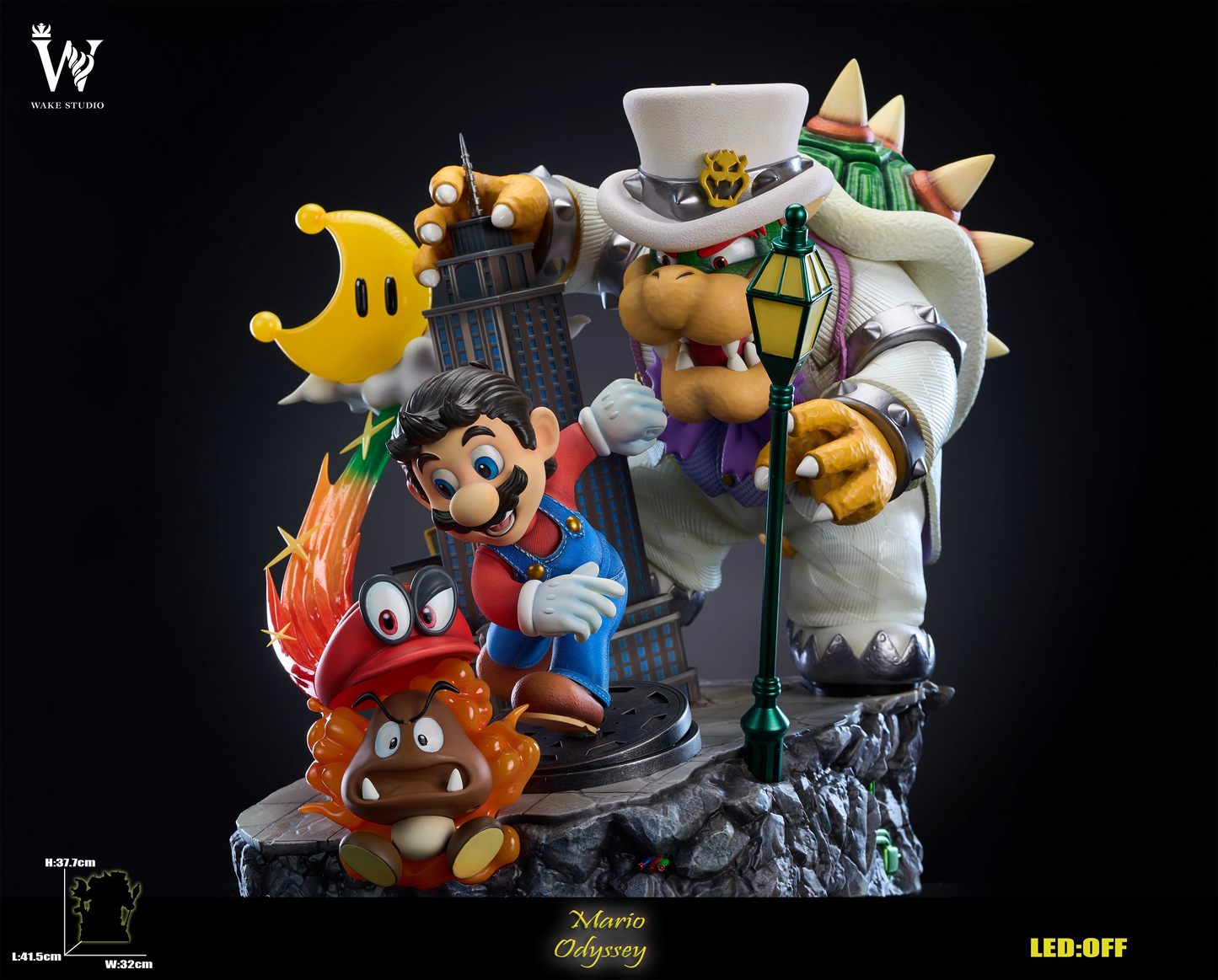 Preventa Resina Mario & Bowser Figura Mario Odyssey Wake  Estudio