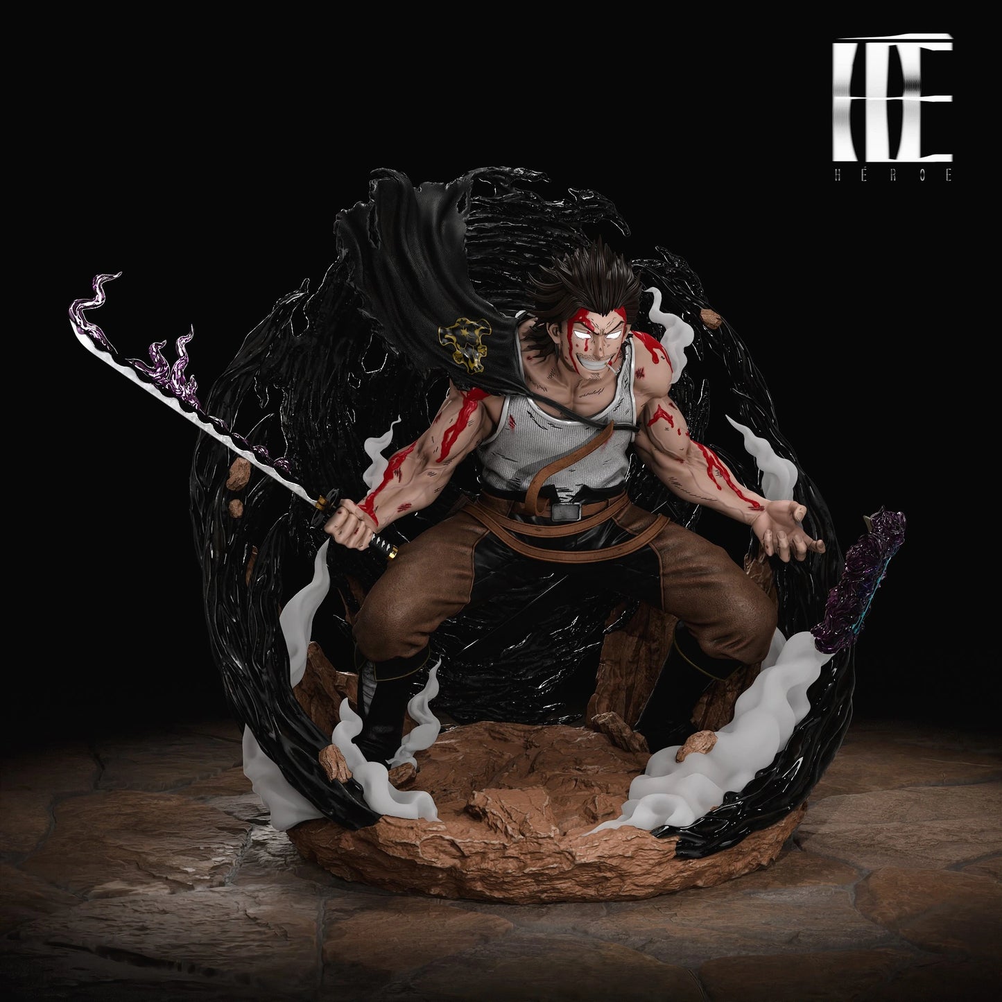 Preventa Resina Yami Sukehiro  Figura Black Clover Heroe Collectibles Estudio