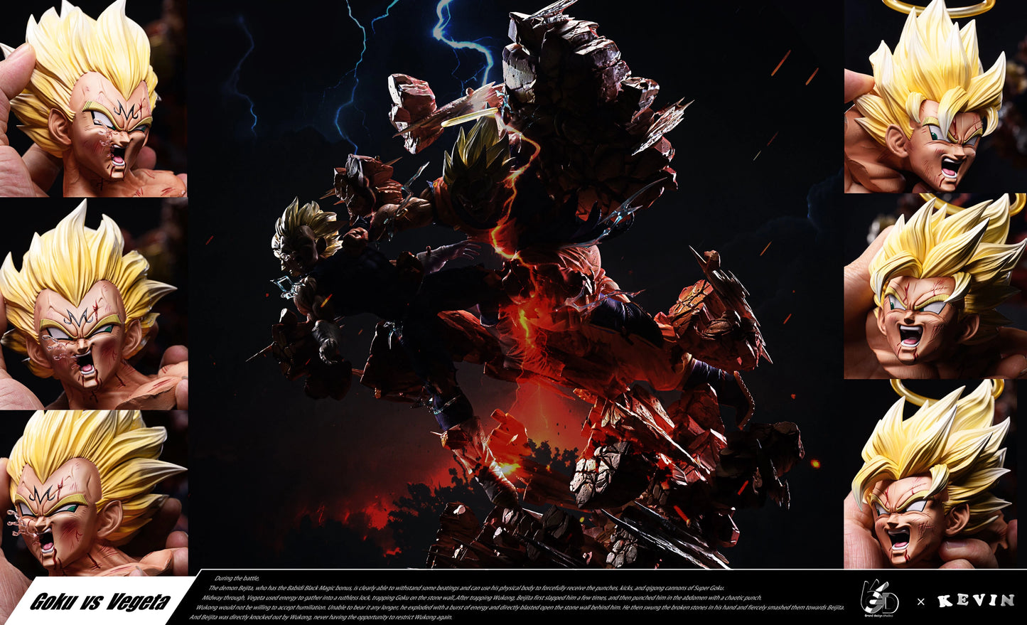 Preventa Resina Goku vs Vegeta Figura Dragon Ball Grand Design Estudio