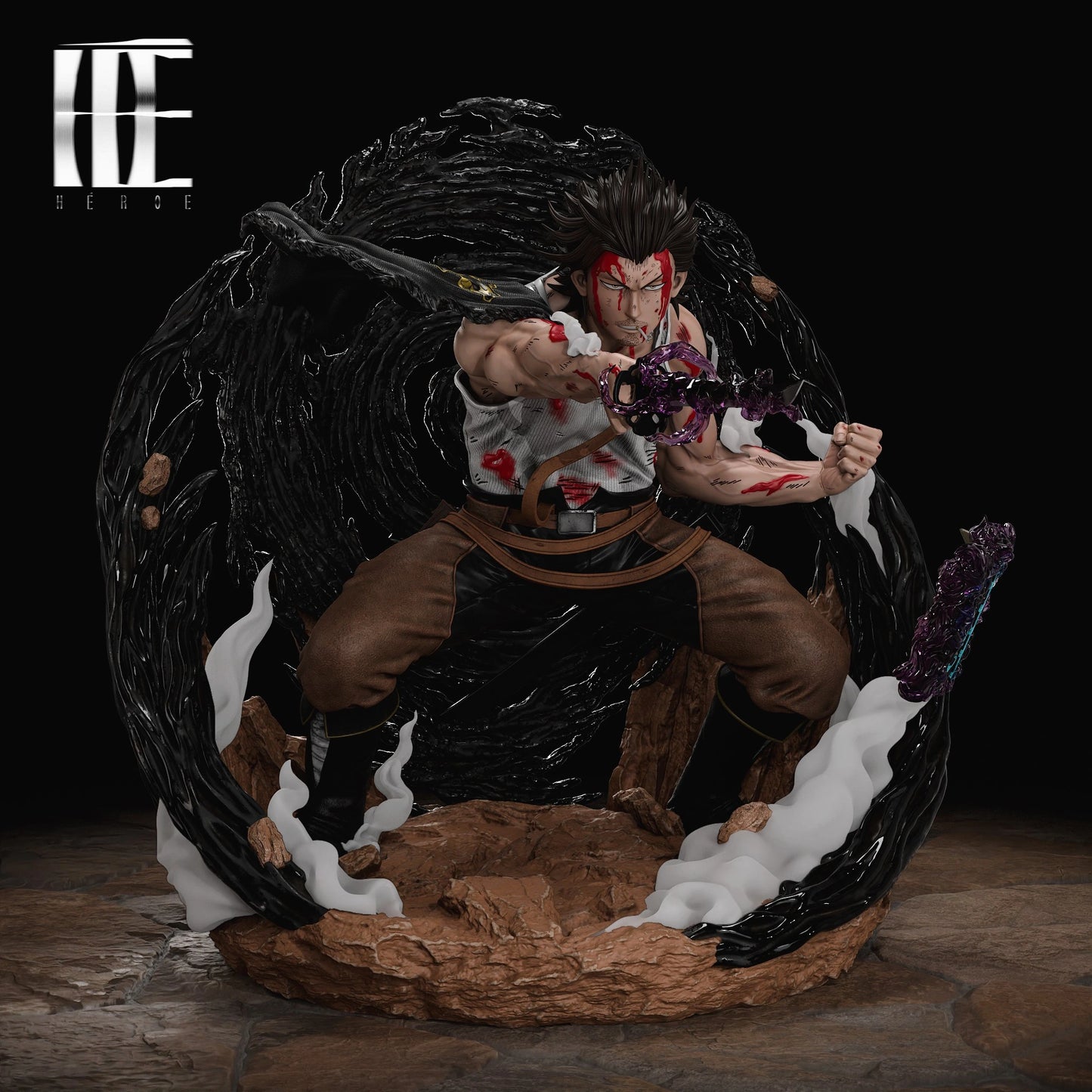 Preventa Resina Yami Sukehiro  Figura Black Clover Heroe Collectibles Estudio