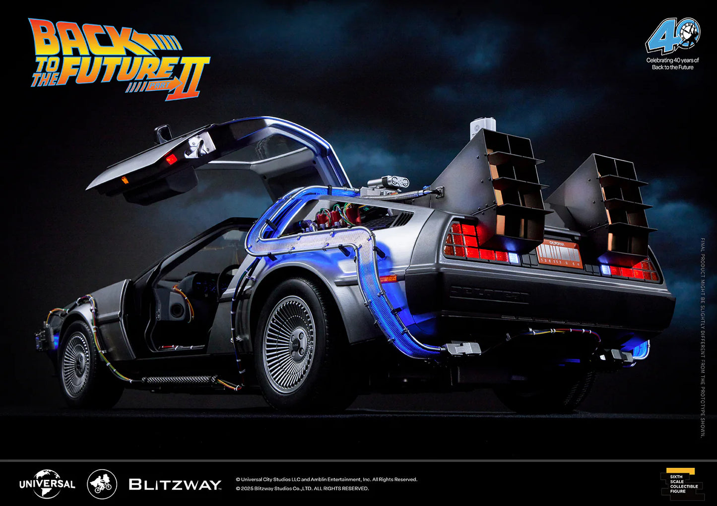 Preventa Resina Máquina del tiempo DeLorean Figura Volver al Futuro II  Blitzway (Licencia) Estudio