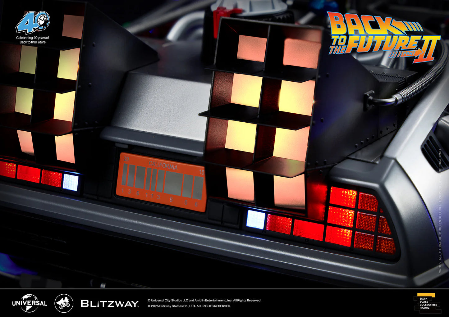 Preventa Resina Máquina del tiempo DeLorean Figura Volver al Futuro II  Blitzway (Licencia) Estudio