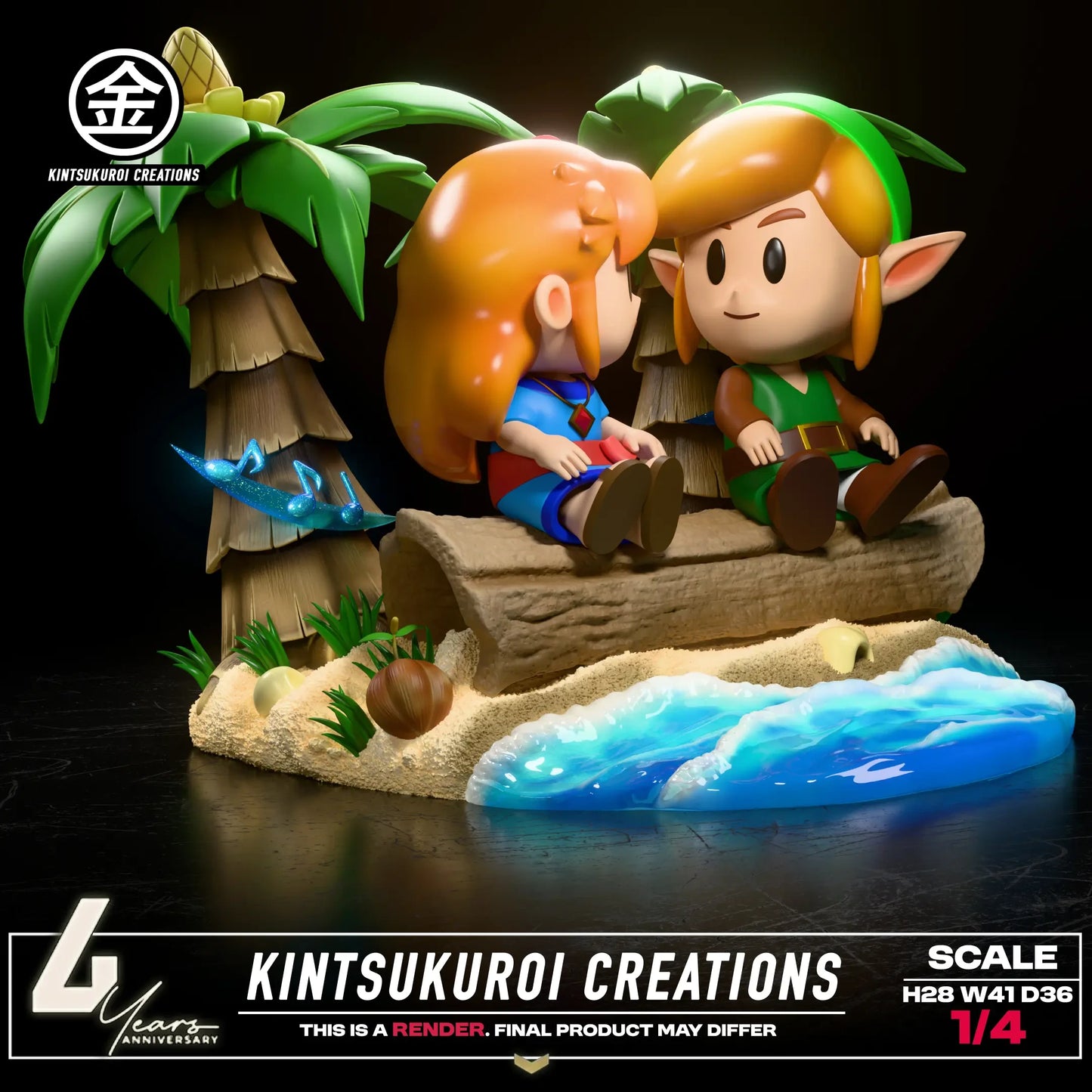 Preventa Resina Link & Marin Figura The Legend of Zelda: Link's Awakening  Kintsukuroi Creations Estudio
