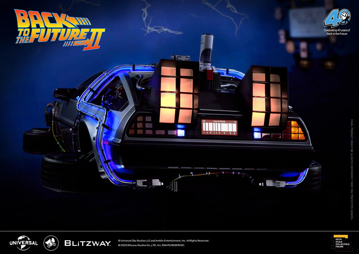 Preventa Resina Máquina del tiempo DeLorean Figura Volver al Futuro II  Blitzway (Licencia) Estudio