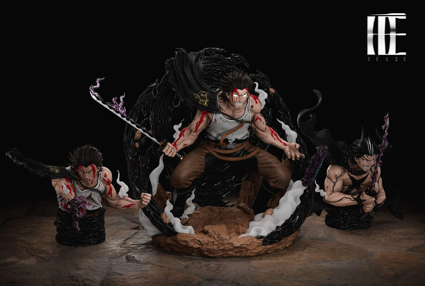 Preventa Resina Yami Sukehiro  Figura Black Clover Heroe Collectibles Estudio